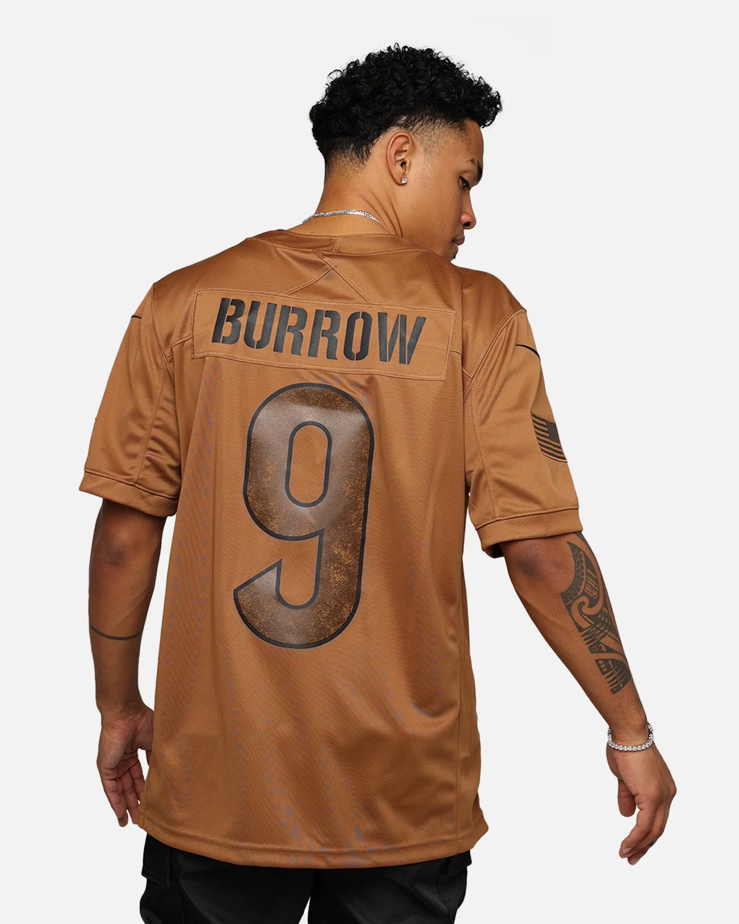 Nike Cincinnati Bengals Joseph Burrow #9 'Salute To Service' Jersey Ale Brown