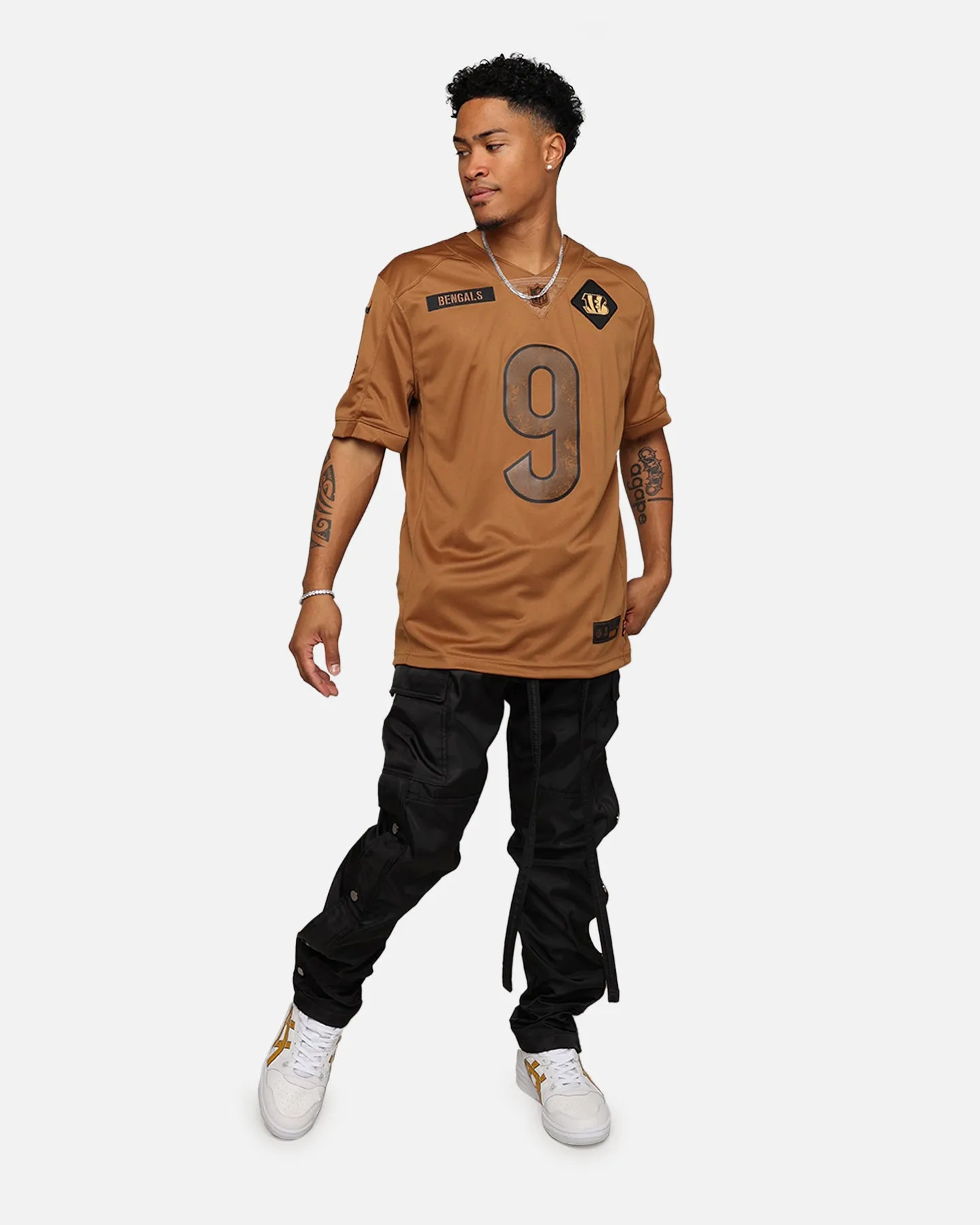 Nike Cincinnati Bengals Joseph Burrow #9 'Salute To Service' Jersey Ale Brown