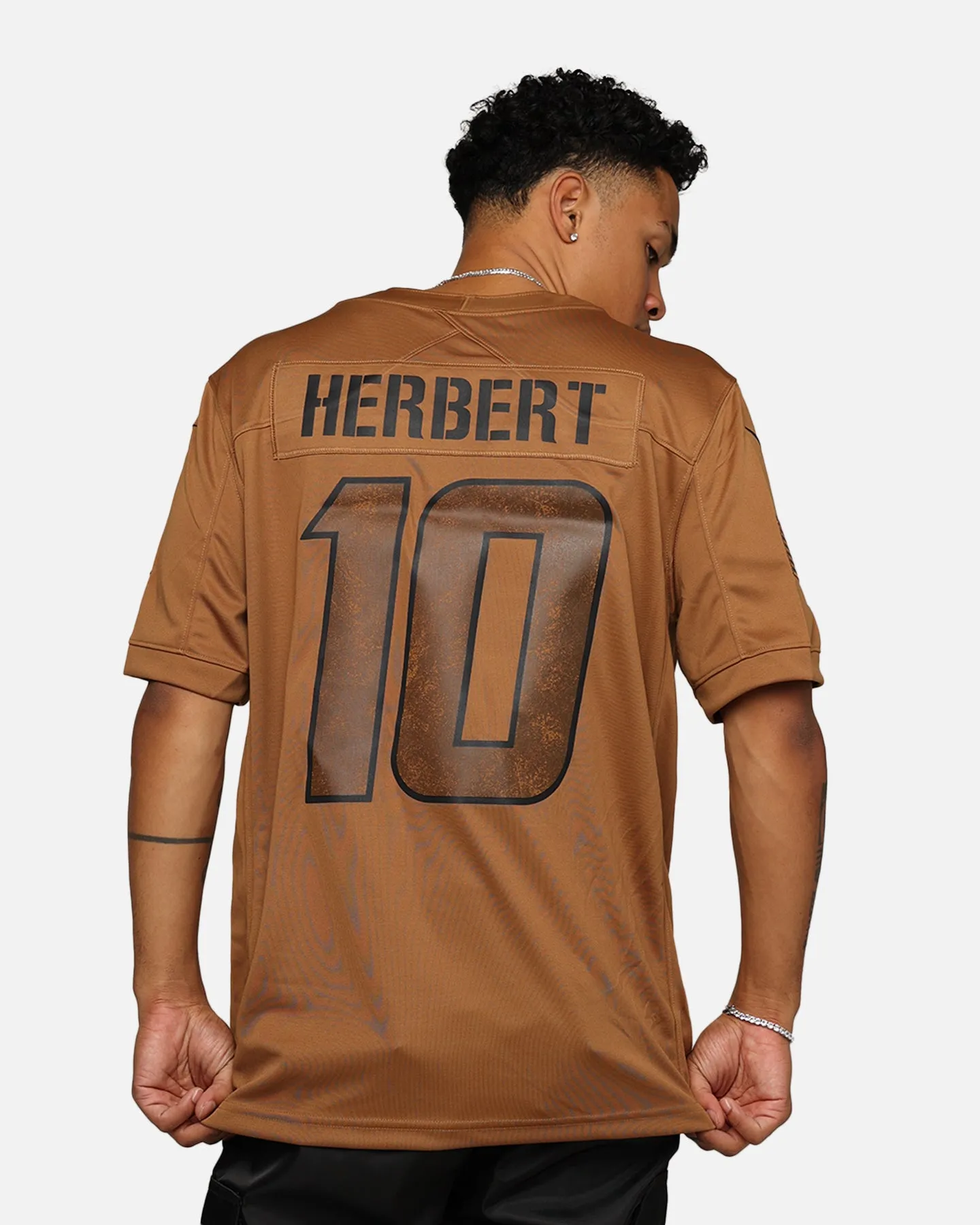 Nike Los Angeles Chargers Justin Herbert #10 'Salute To Service' Jersey Ale Brown