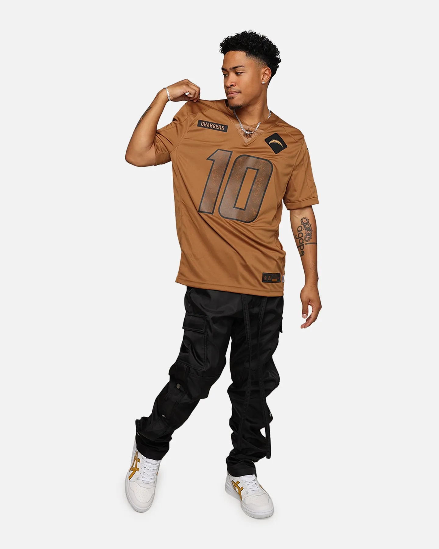 Nike Los Angeles Chargers Justin Herbert #10 'Salute To Service' Jersey Ale Brown