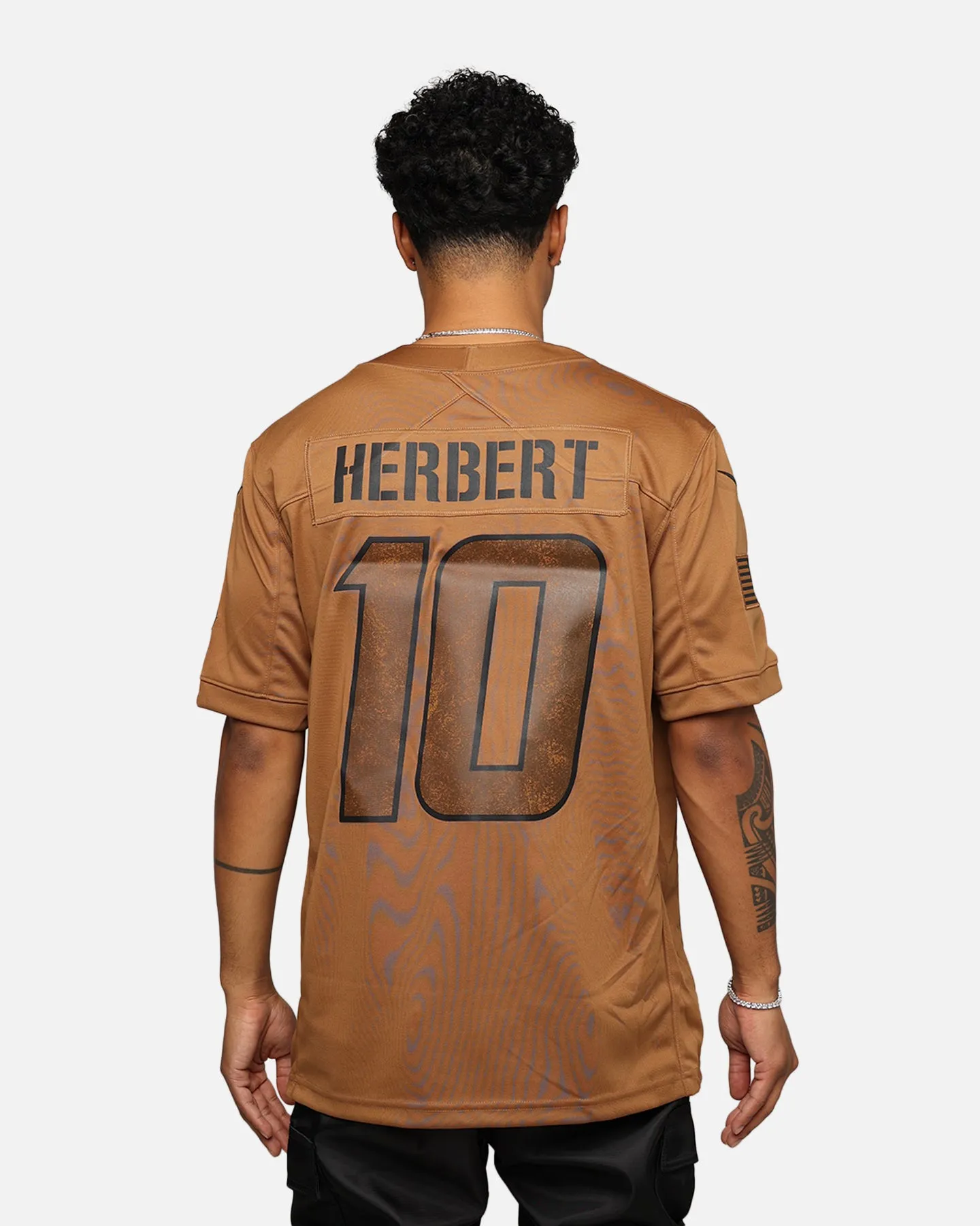 Nike Los Angeles Chargers Justin Herbert #10 'Salute To Service' Jersey Ale Brown