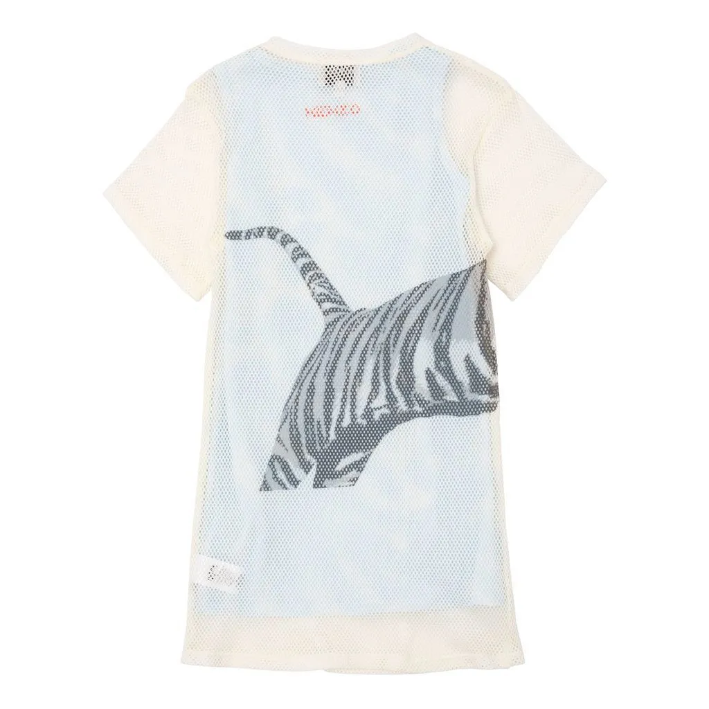 Off White Tiger Print Dress