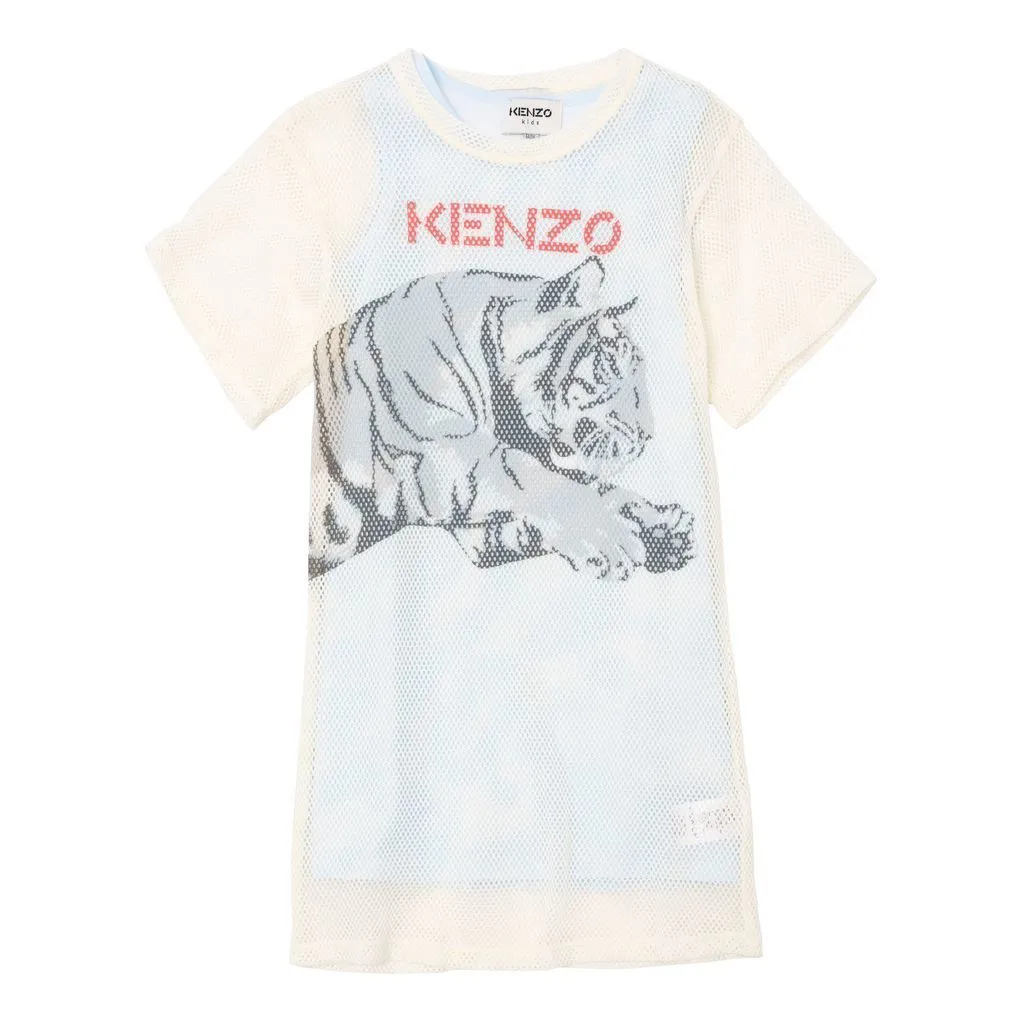 Off White Tiger Print Dress