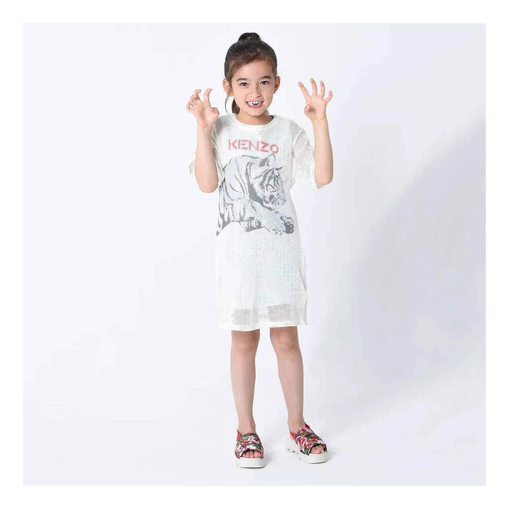 Off White Tiger Print Dress