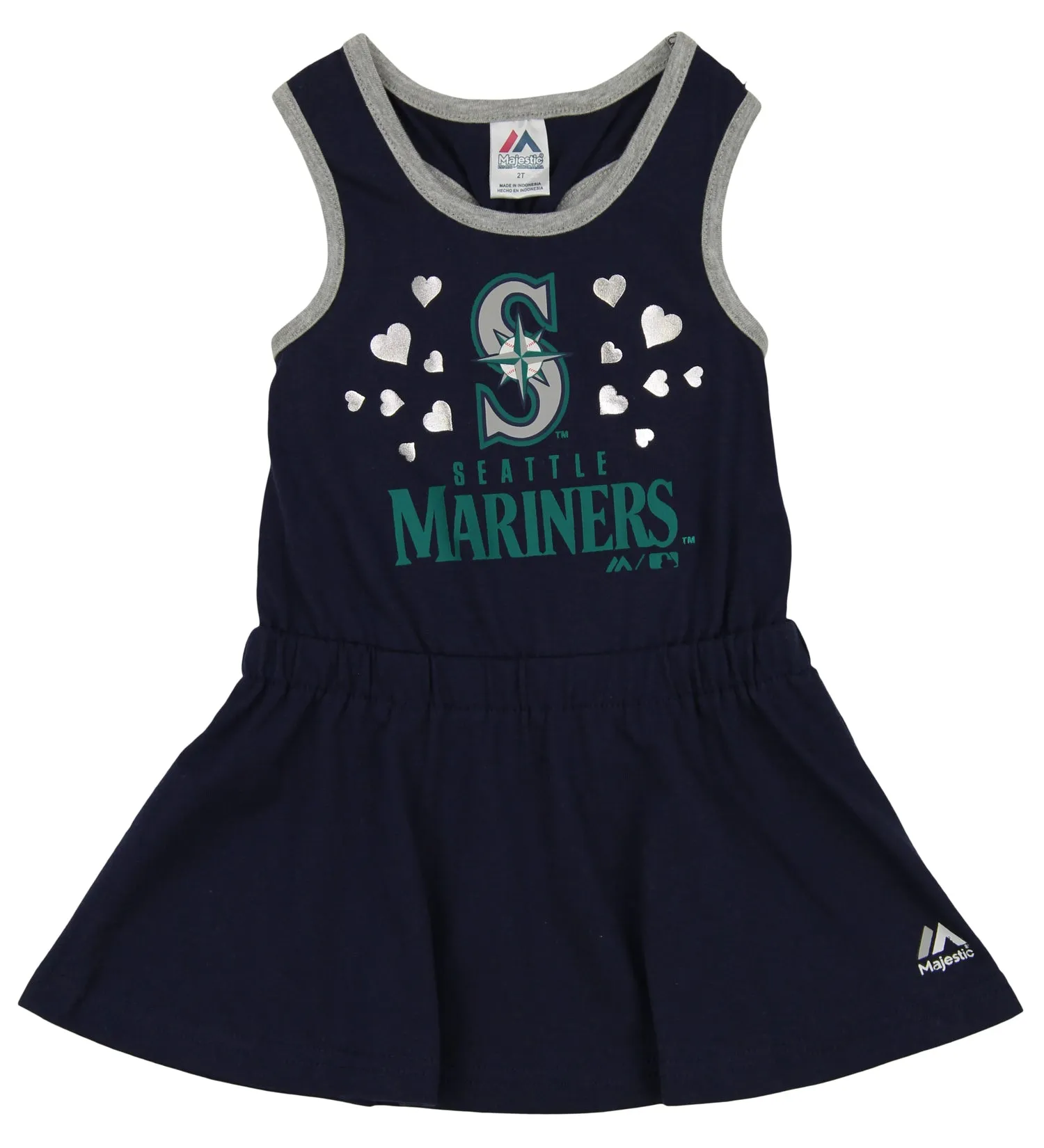 Outerstuff MLB Girls Toddler Seattle Mariners Criss Cross Tank Dress, Blue