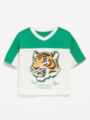 Oversized Color-Block Mesh T-Shirt for Toddler Boys