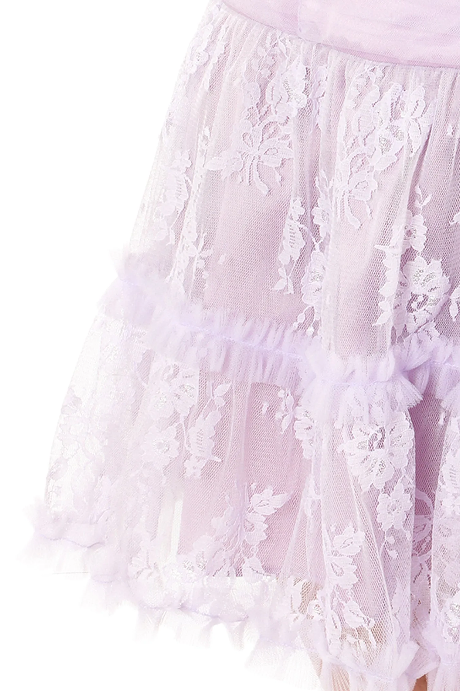 Party Girl Strapless Tulle and Lace Dress Annasui