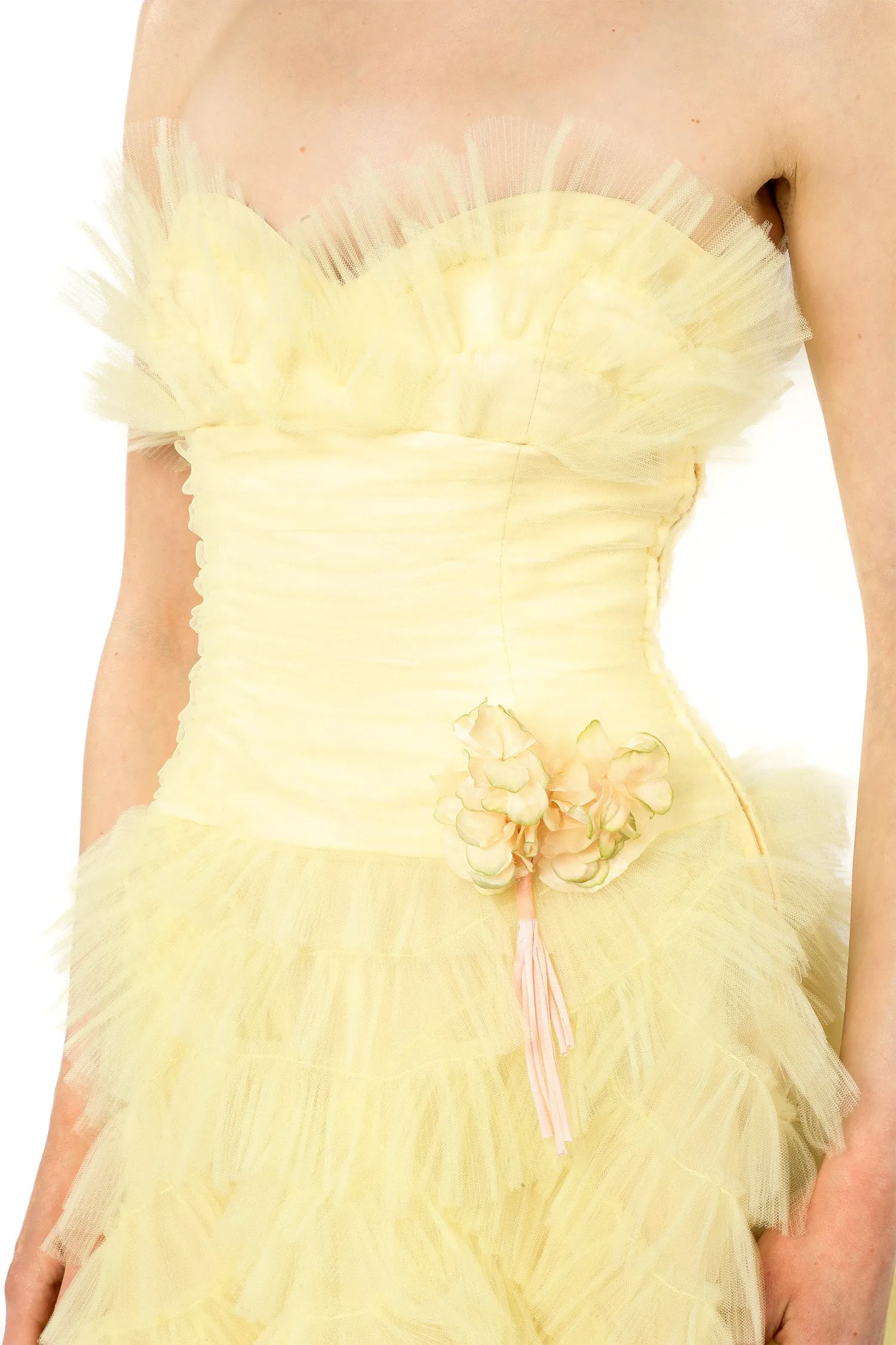 Party Girl Strapless Tulle Dress Annasui