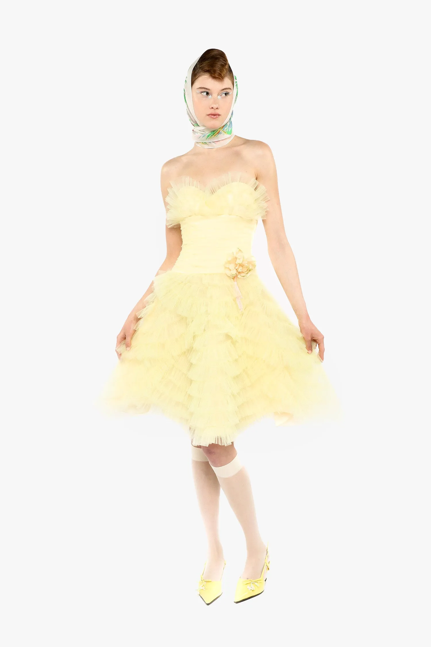 Party Girl Strapless Tulle Dress Annasui