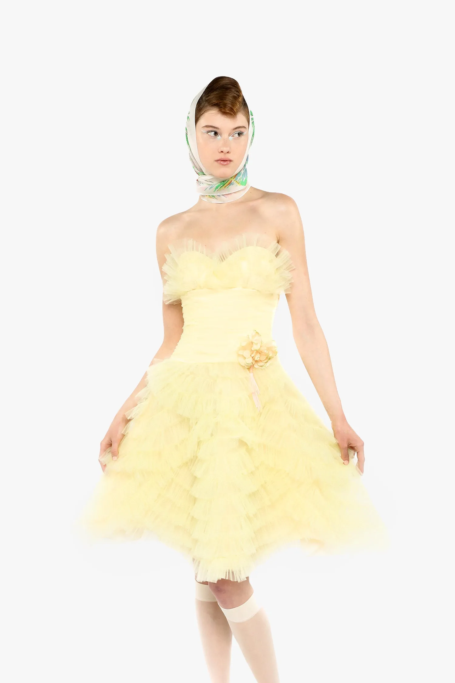 Party Girl Strapless Tulle Dress Annasui