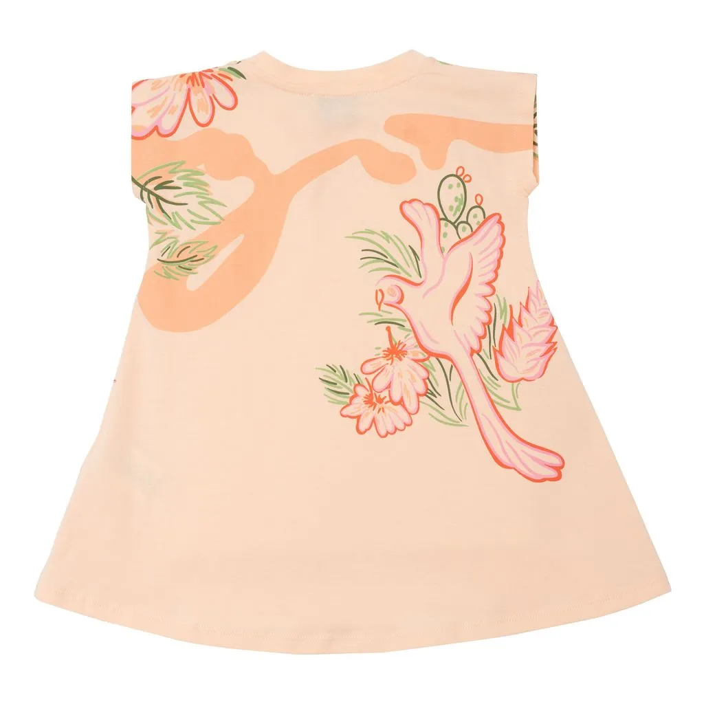 Peach Pink Animal Graphic Dress