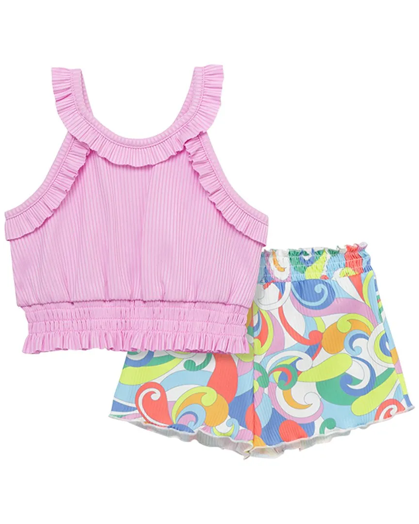 Peek Ruffle Top Short Set