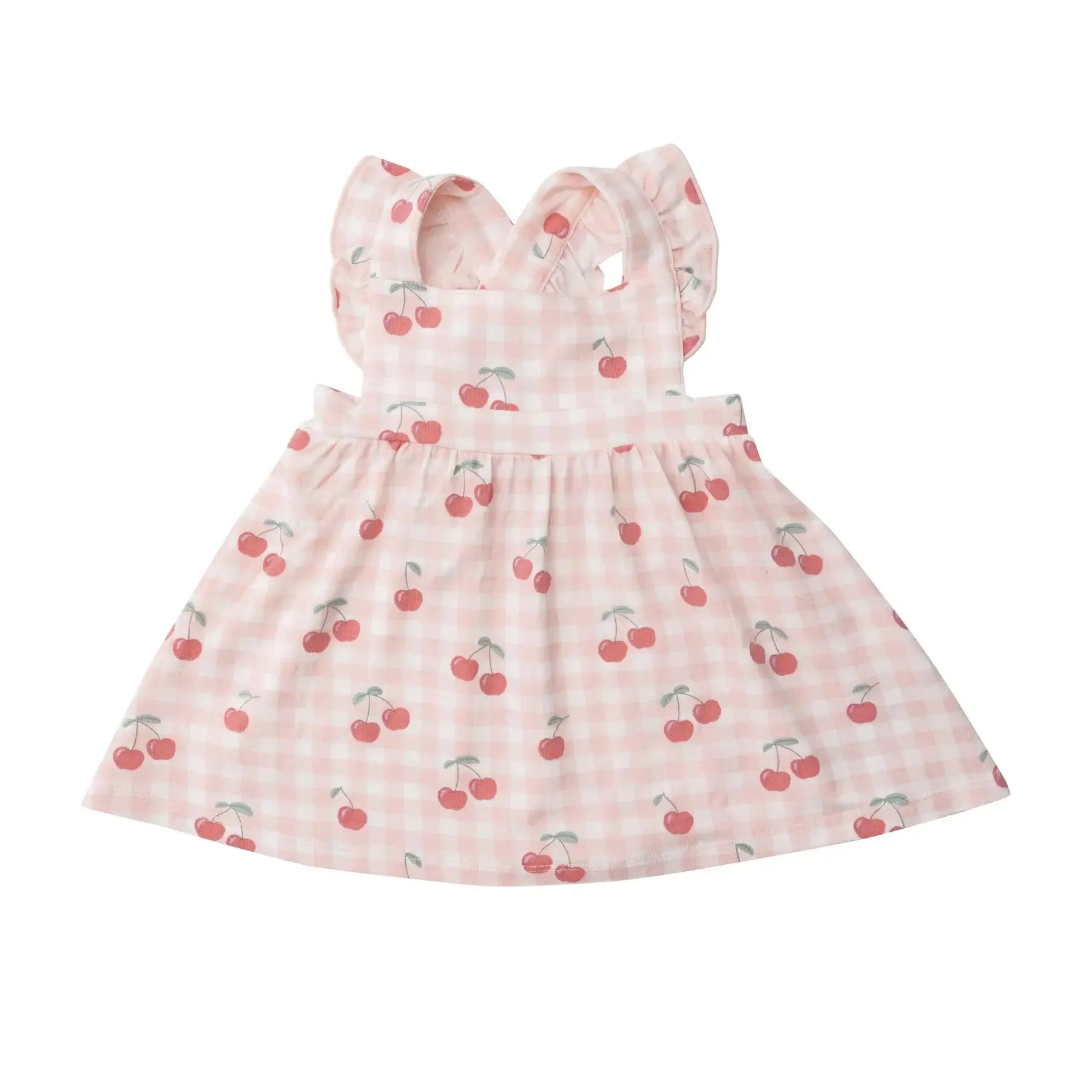Pinafore Top and Bloomer - Cherry Gingham | Angel Dear
