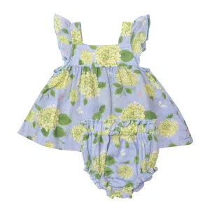 Pinafore Top and Bloomer - Hydrangea Pale Perri | Angel Dear