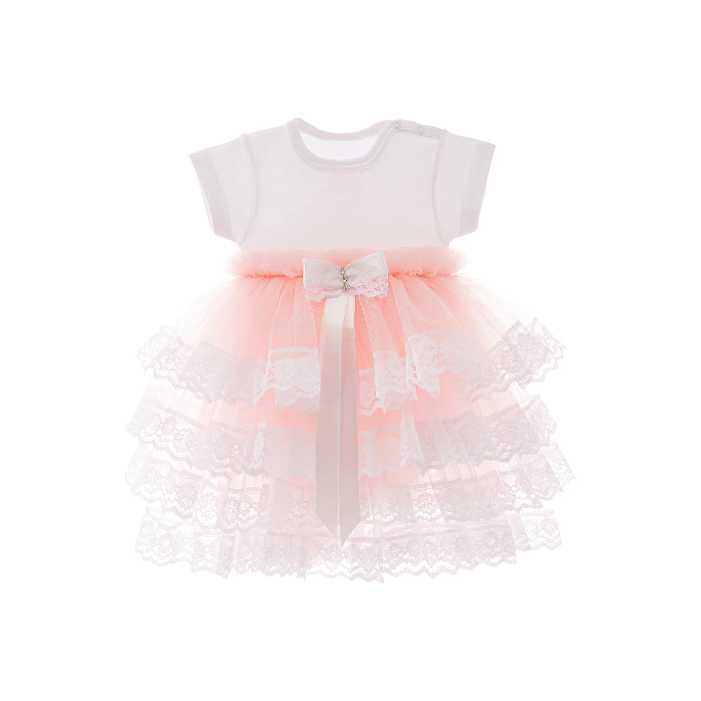 Pink Bella Vina Ruffle Babysuit Dress