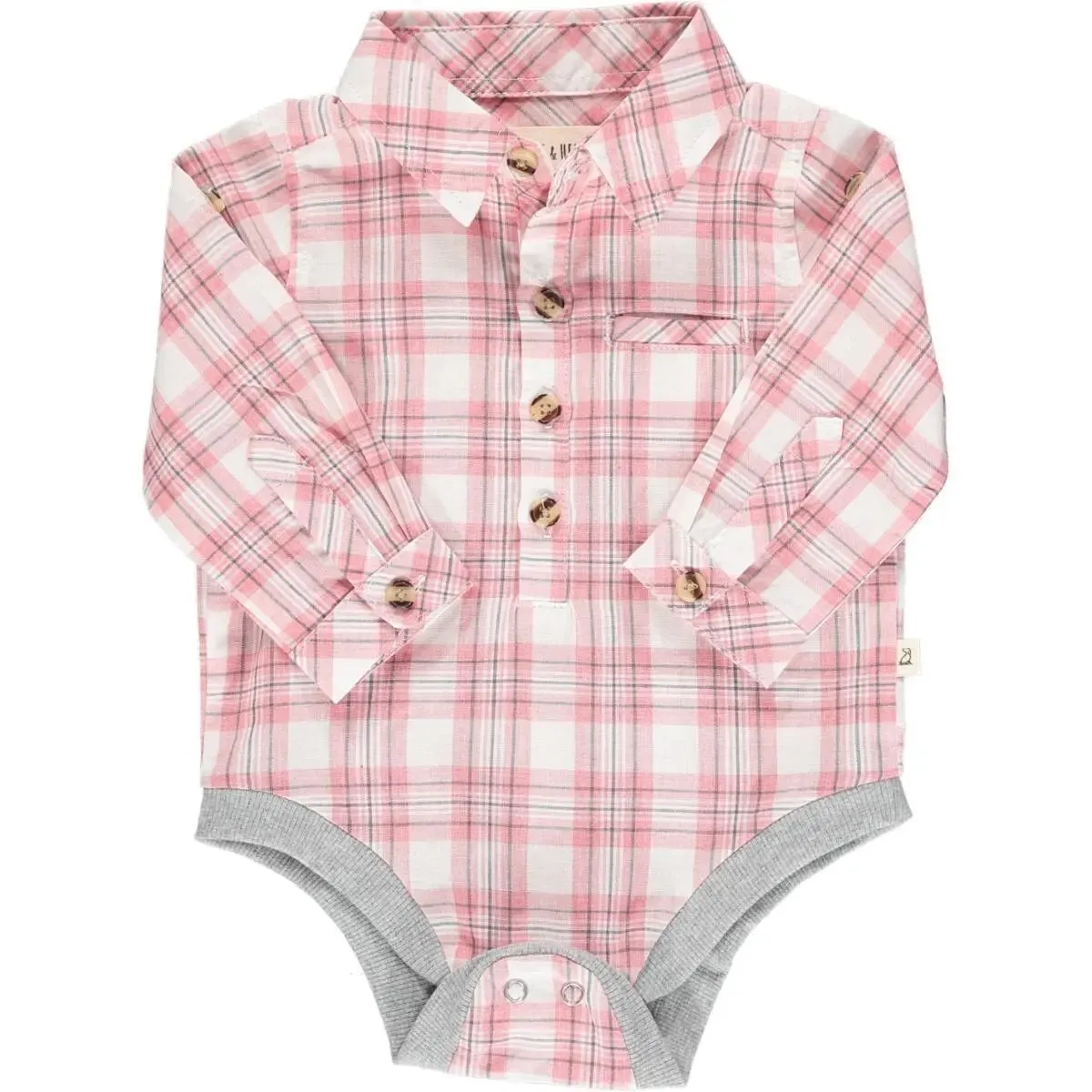 Pink plaid woven onesie | Me & Henry