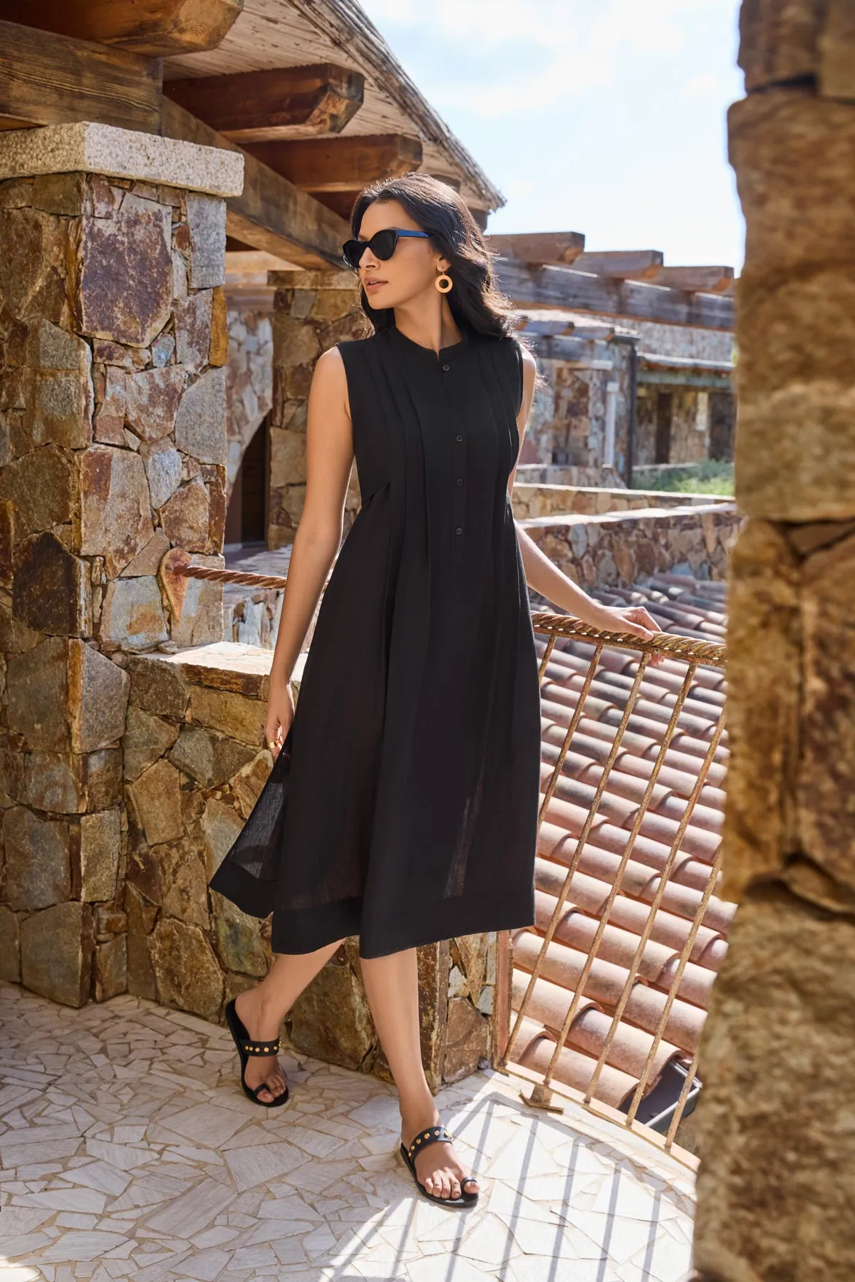 Pleated Beach Dress Cover Up
