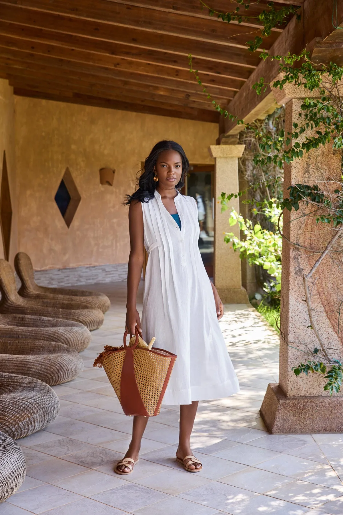 Pleated Beach Dress Cover Up