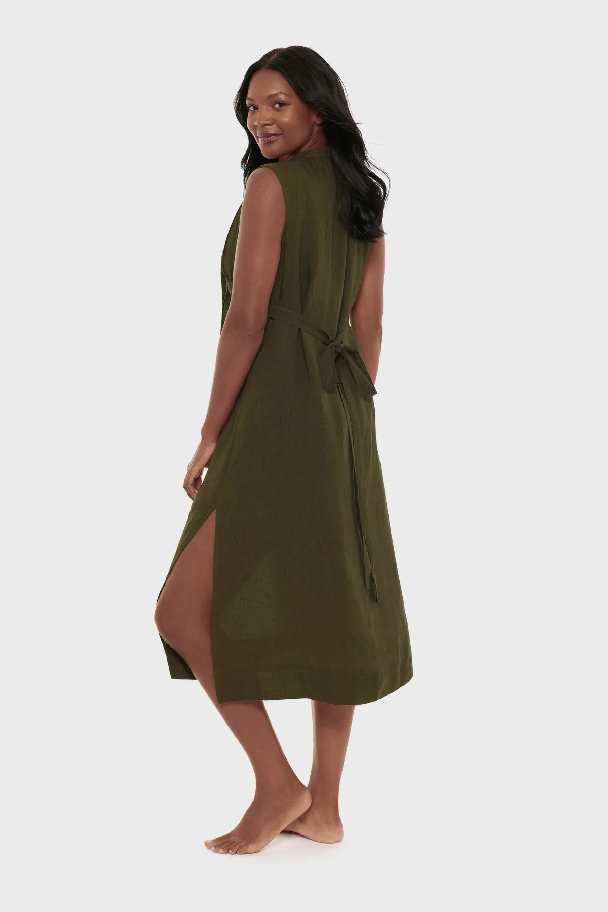 Pleated Beach Dress Cover Up