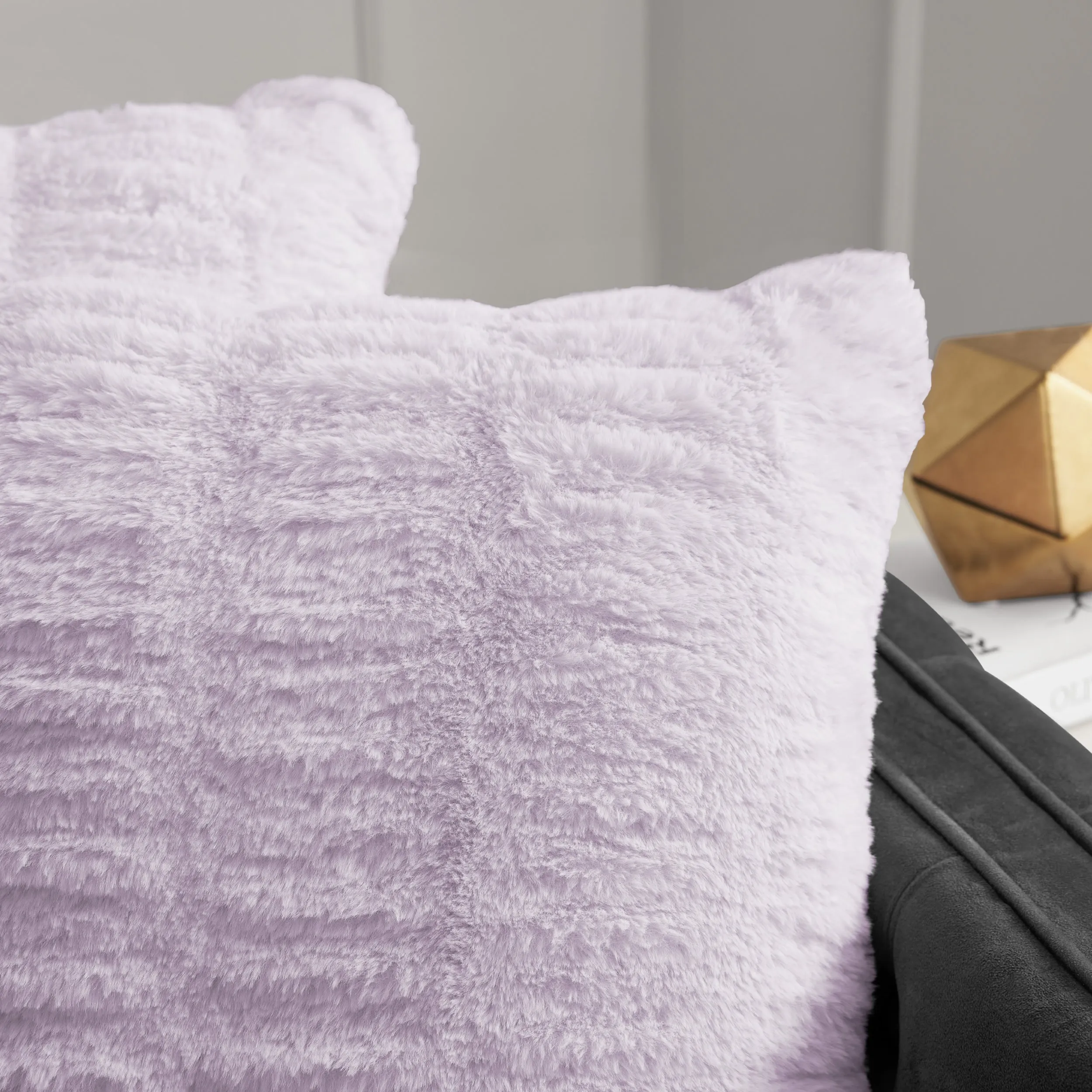 Pleated Faux Fur Decorative Pillow Juicy Couture