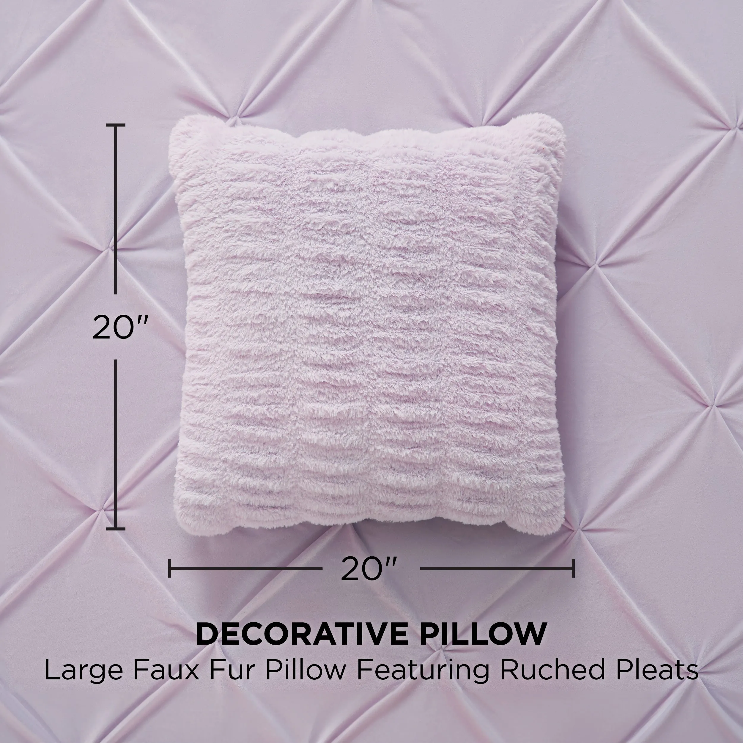 Pleated Faux Fur Decorative Pillow Juicy Couture