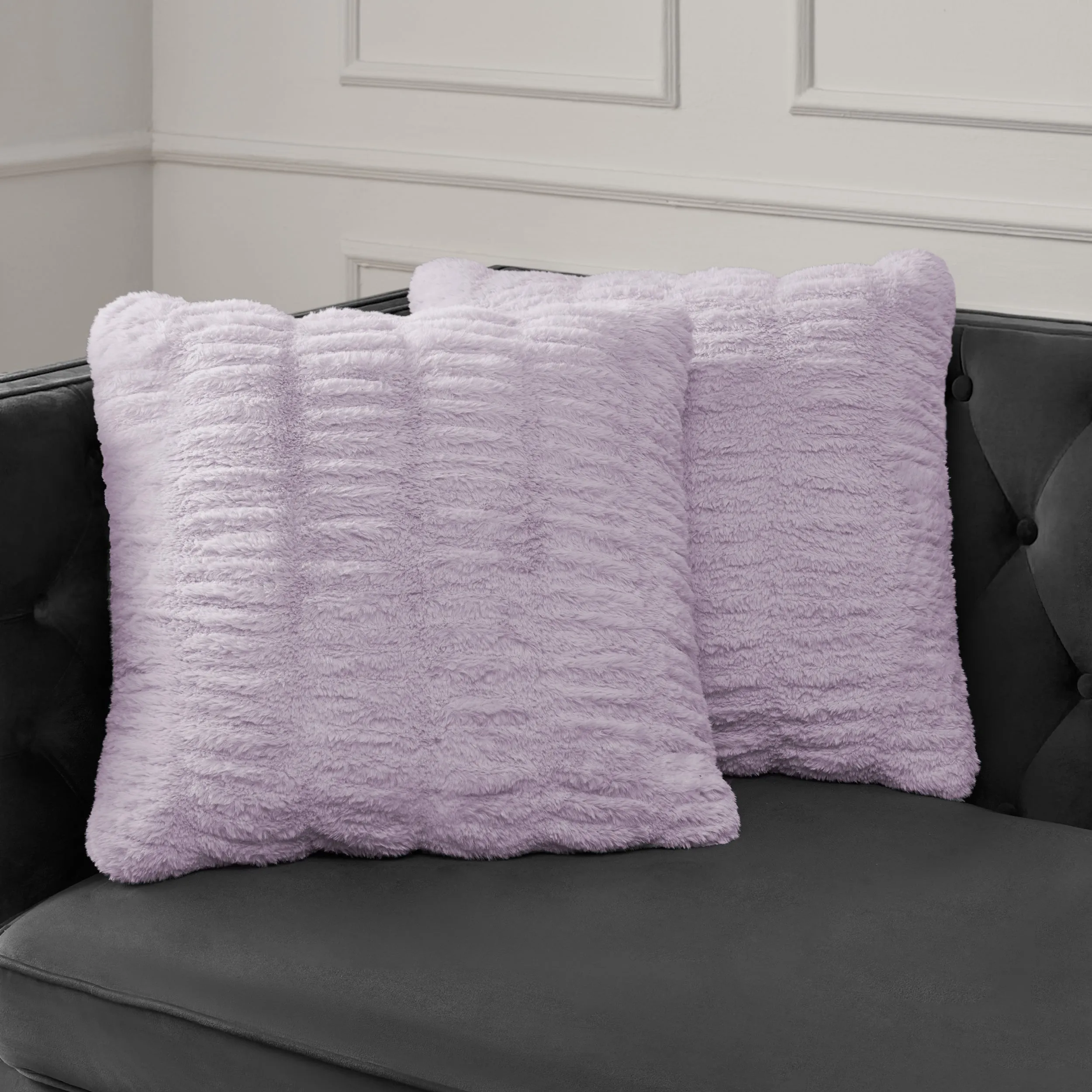Pleated Faux Fur Decorative Pillow Juicy Couture