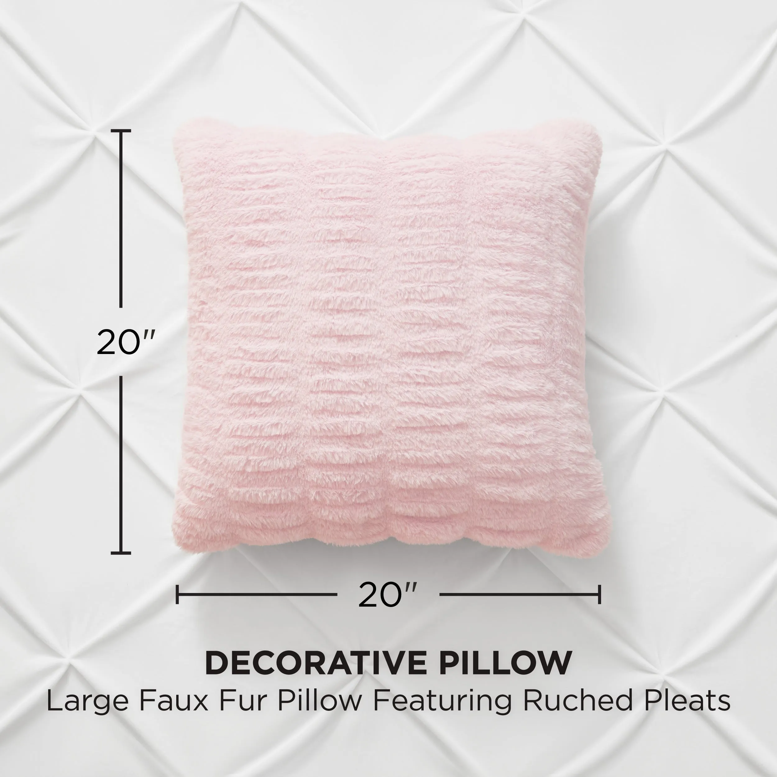 Pleated Faux Fur Decorative Pillow Juicy Couture