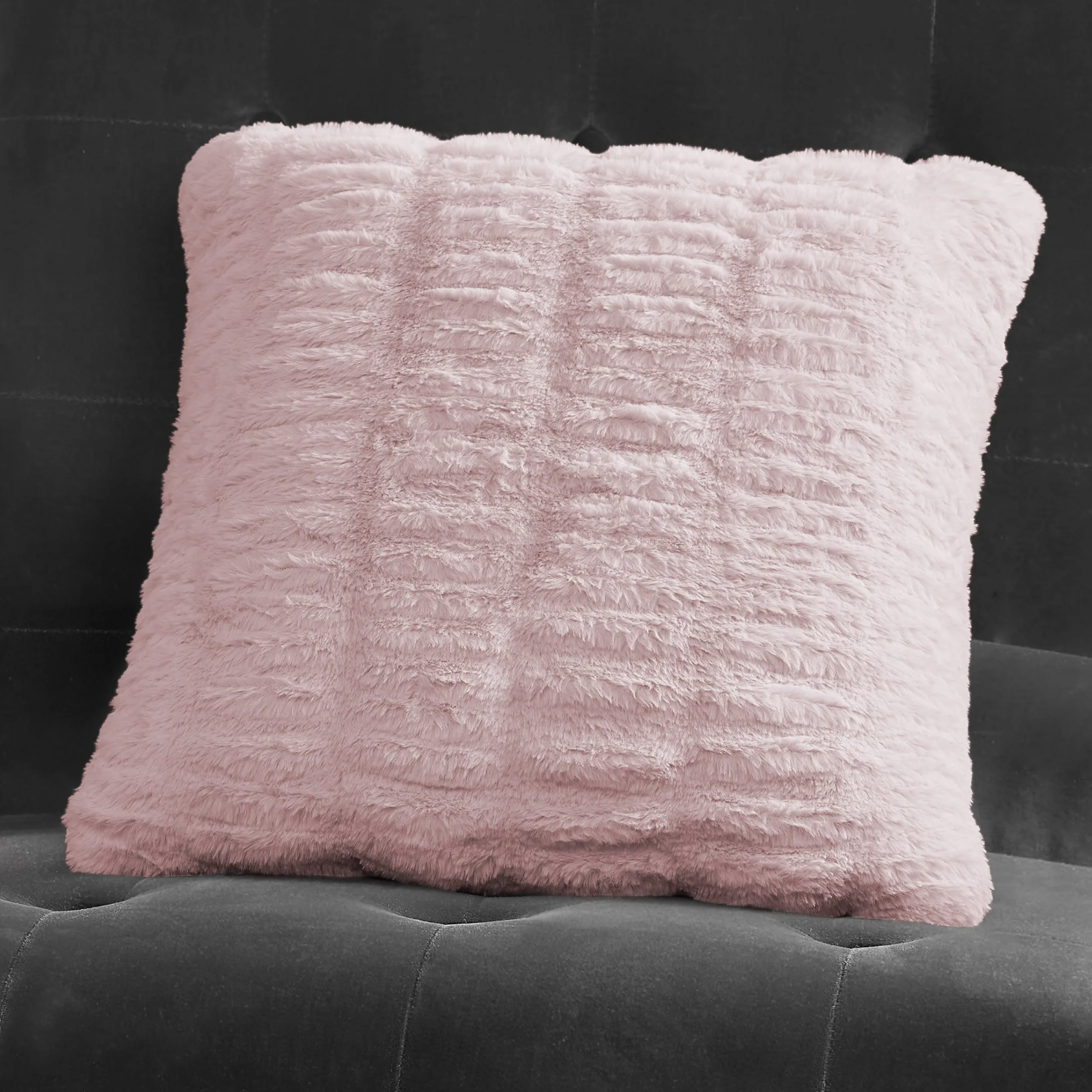 Pleated Faux Fur Decorative Pillow Juicy Couture