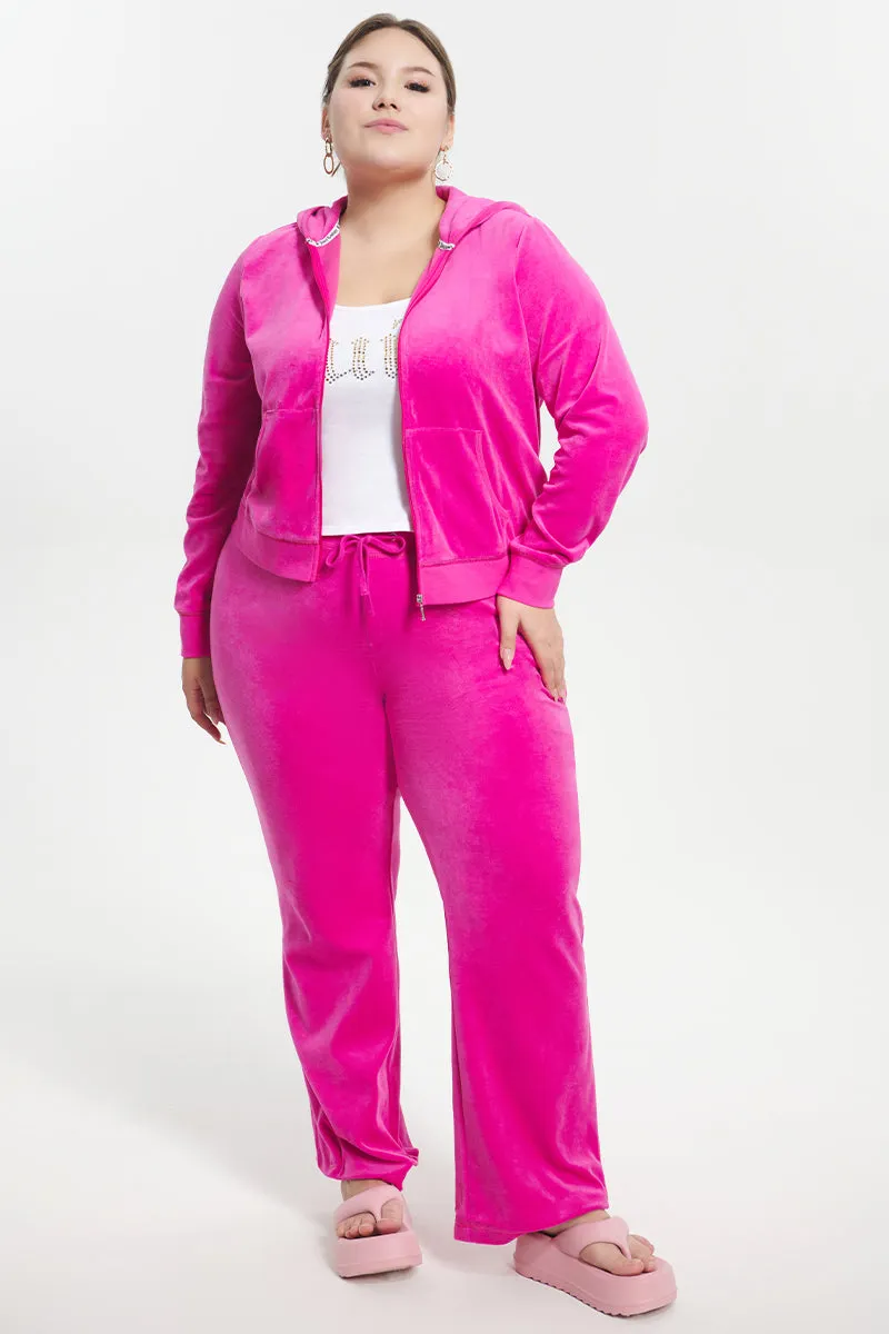 Plus-Size Classic Cotton Velour Track Pants Juicy Couture
