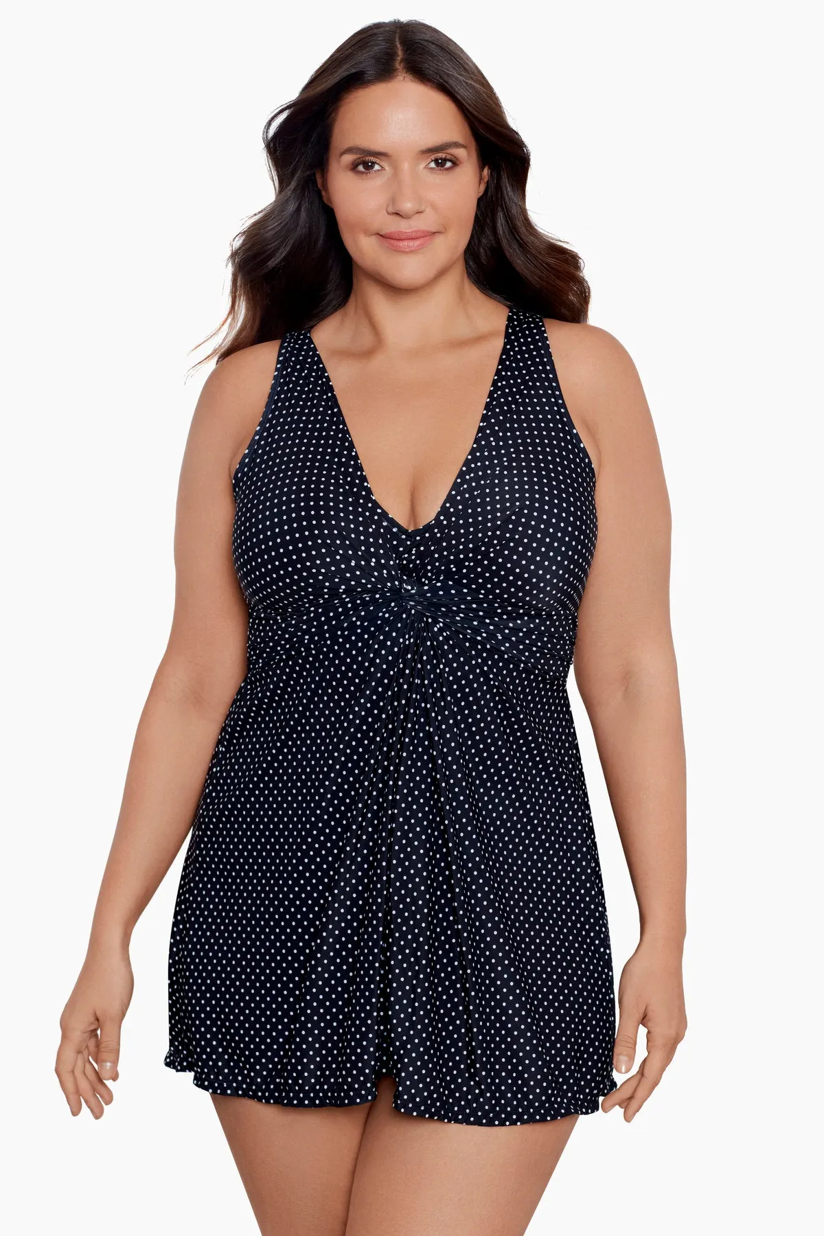 Plus Size Marais Swim Dress in Pin Point