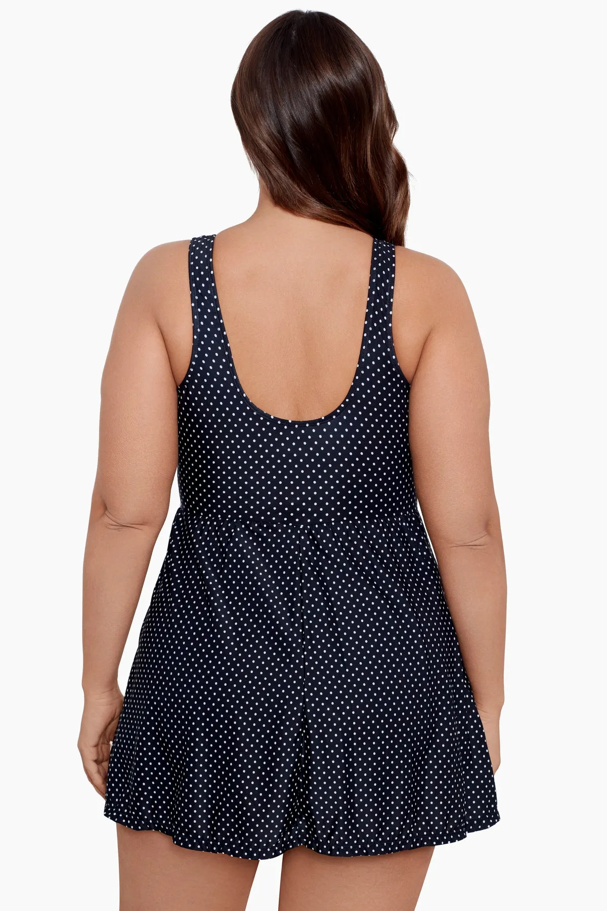 Plus Size Marais Swim Dress in Pin Point