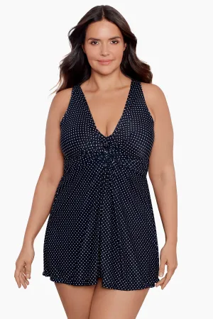 Plus Size Marais Swim Dress in Pin Point