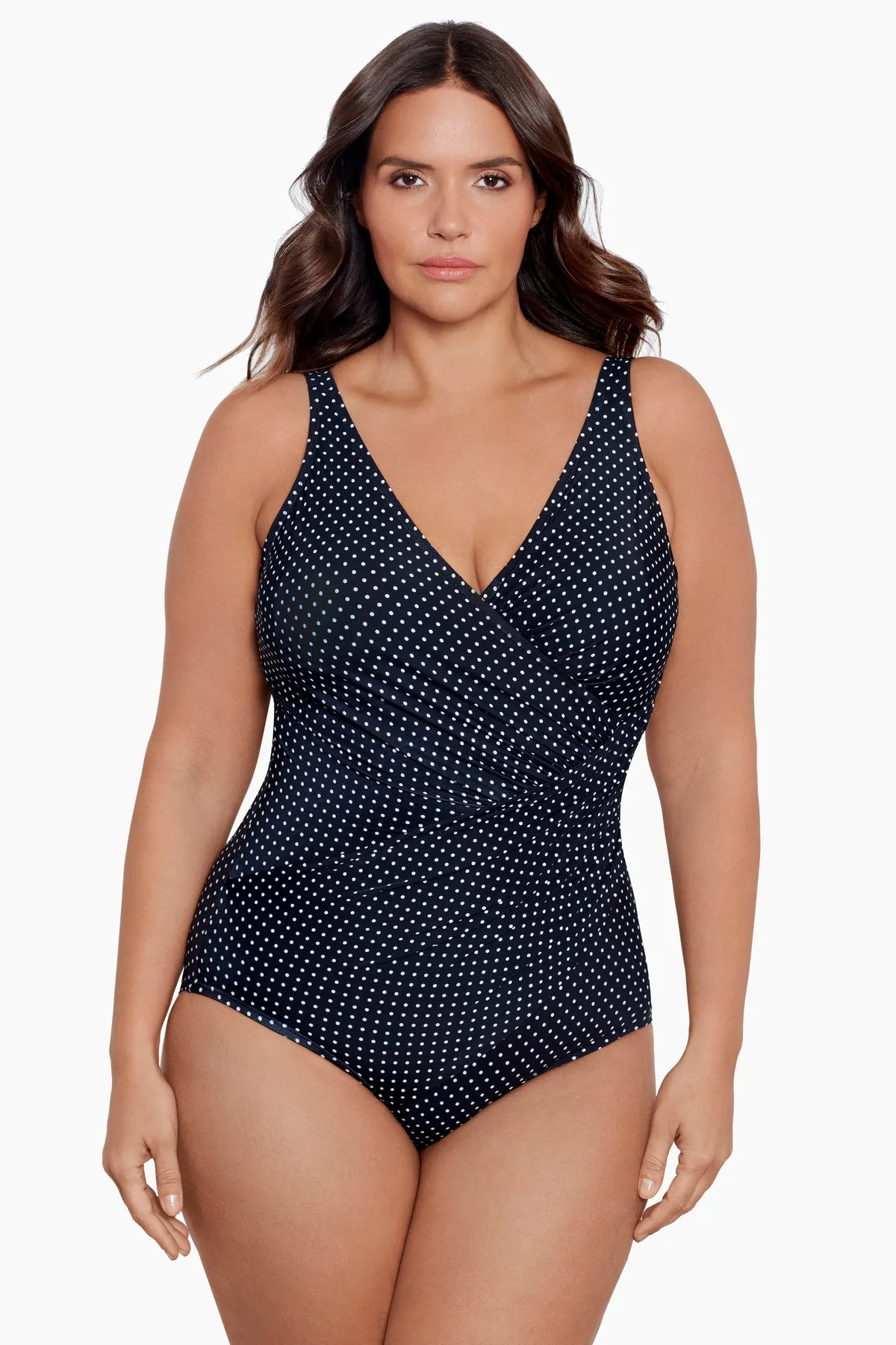 Plus Size Oceanus One Piece in Pin Point