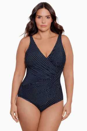 Plus Size Oceanus One Piece in Pin Point