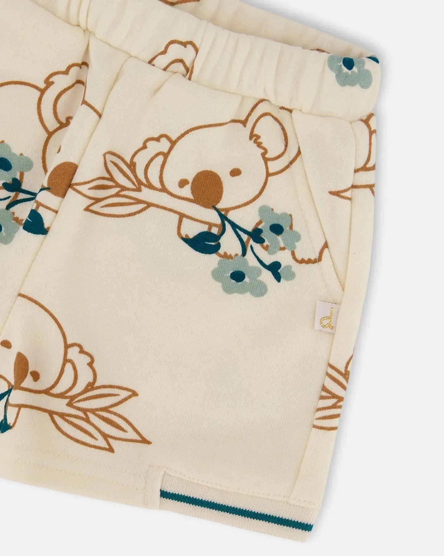 Printed French Terry Short Off-White And Koala