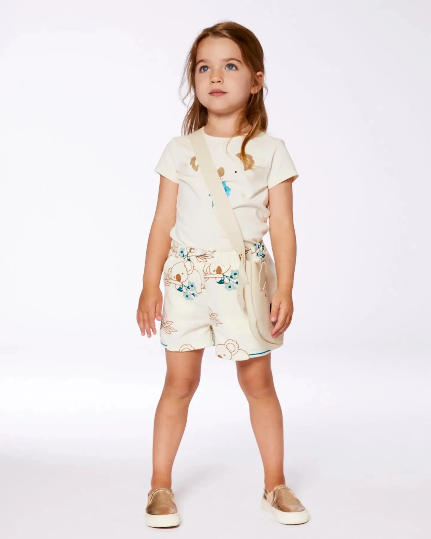 Printed French Terry Short Off-White And Koala