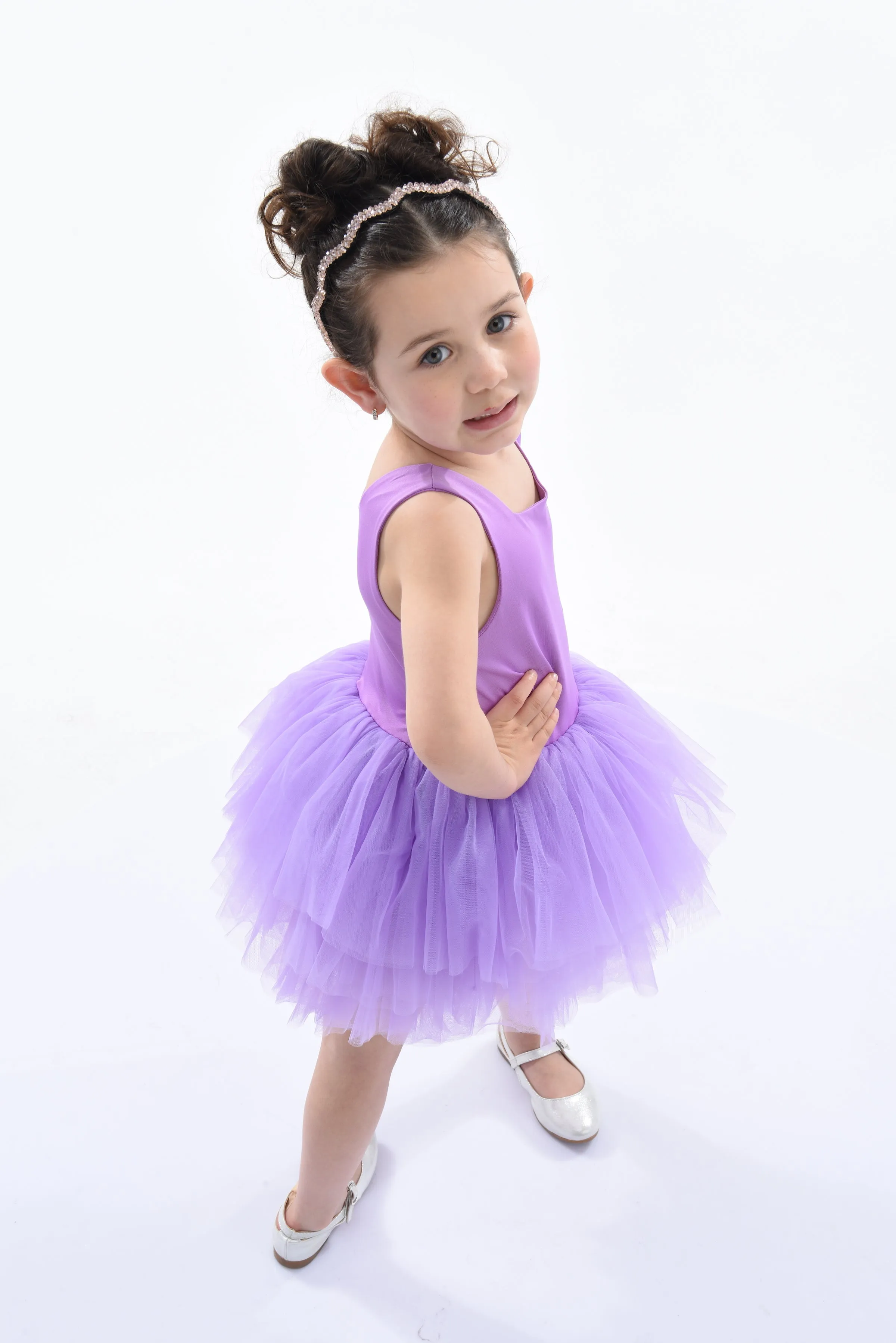 Purple Iris Solid Tutu Dress