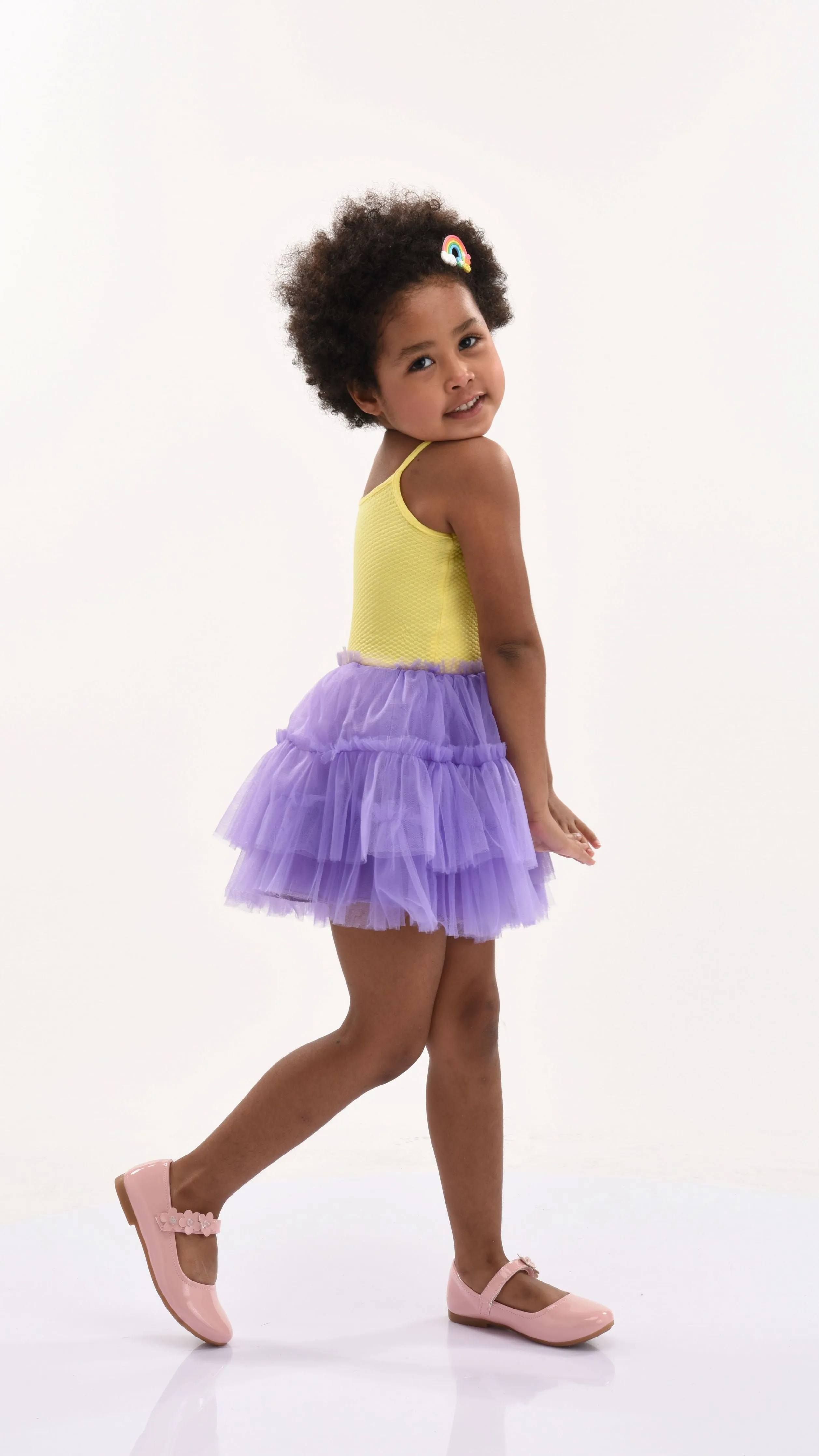 Purple Jenny Sequin Rainbow Tulle Dress