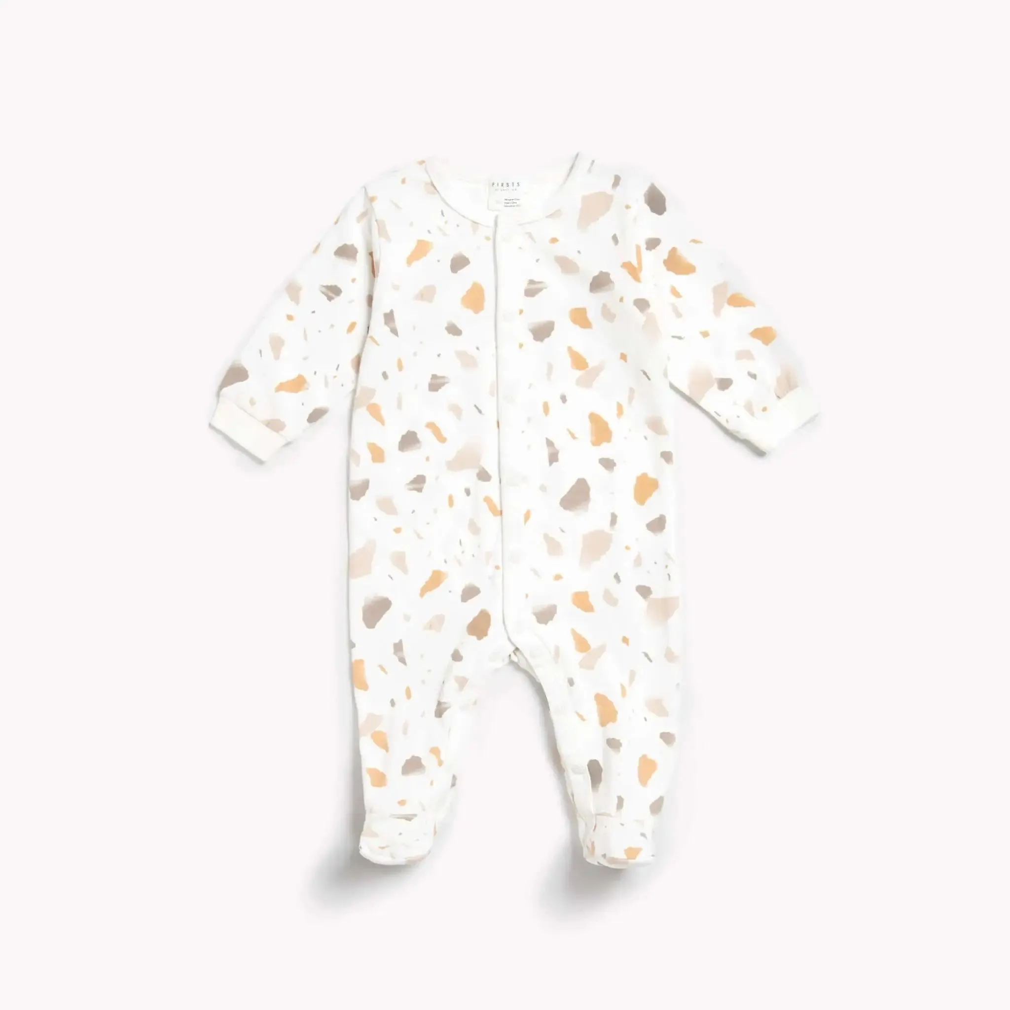 "Golden Pebble Terrazzo" Print on Off-White Sleeper | Petit Lem
