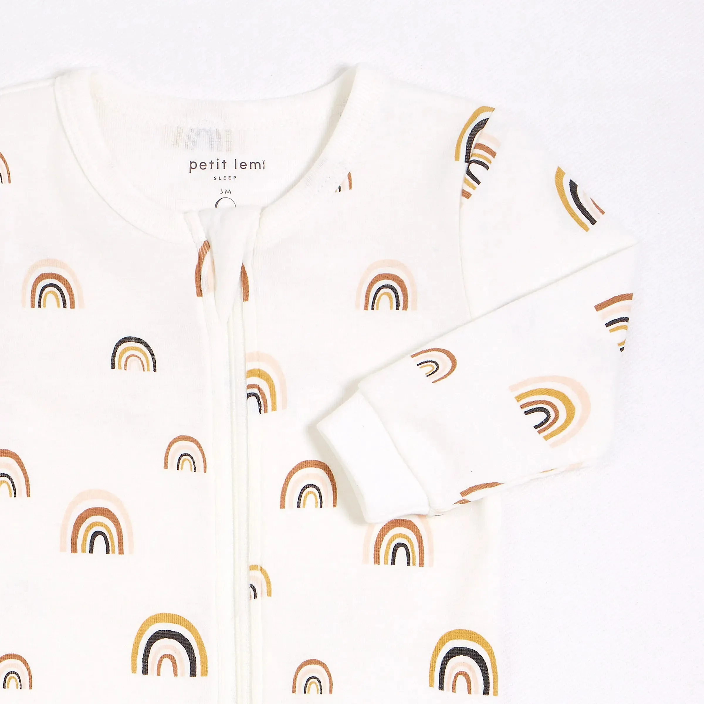Rainbows Print on Off-White Sleeper | Petit Lem