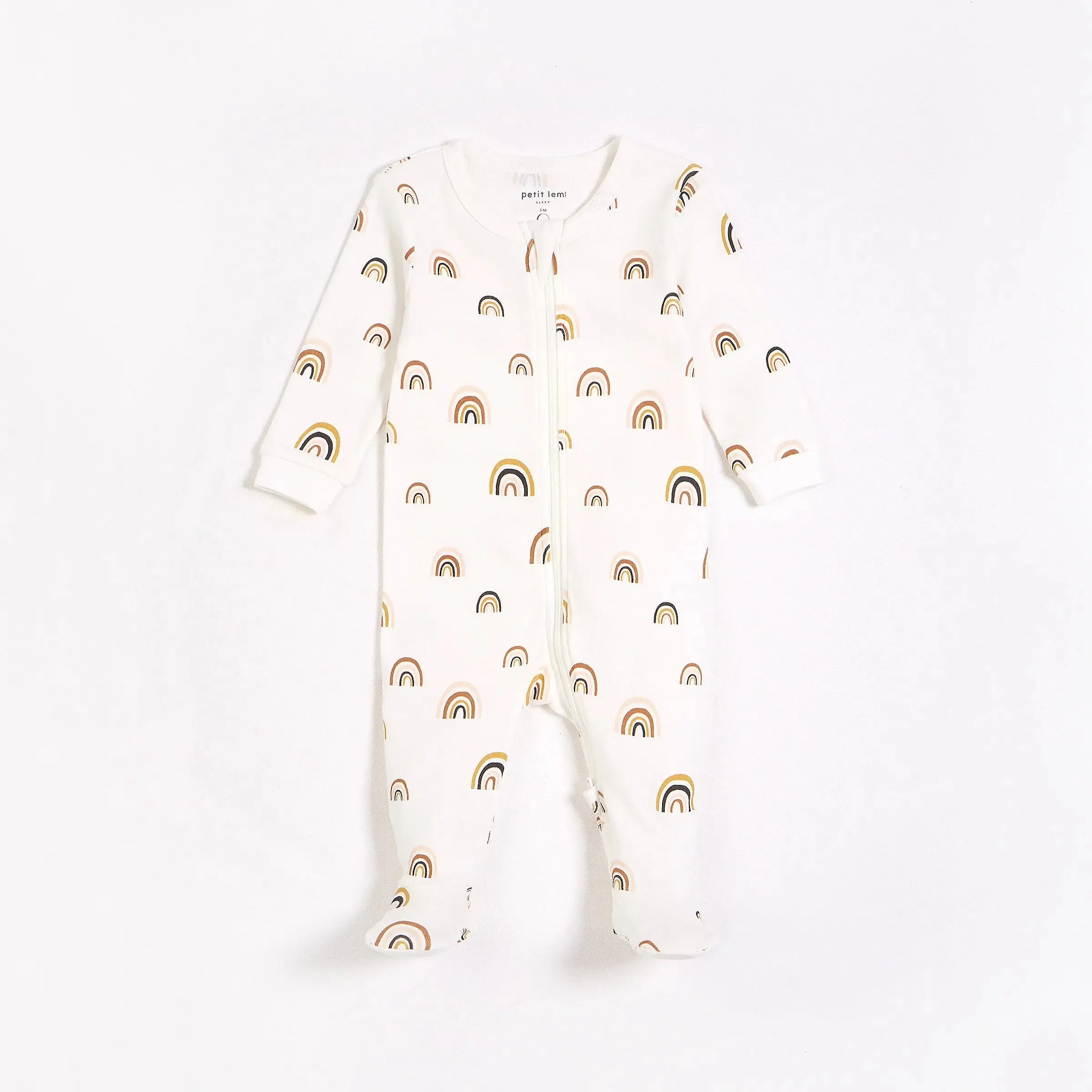 Rainbows Print on Off-White Sleeper | Petit Lem