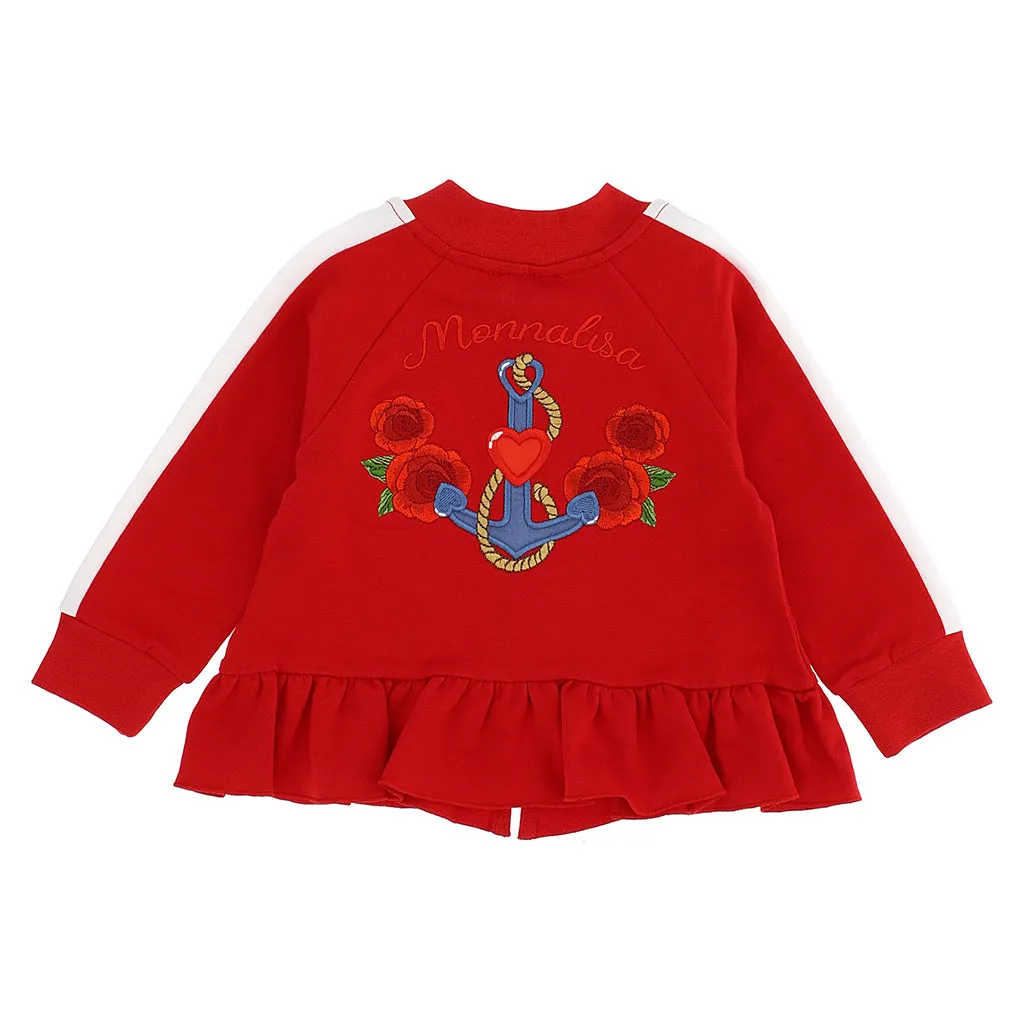 Red Embroidered Anchor Sweater