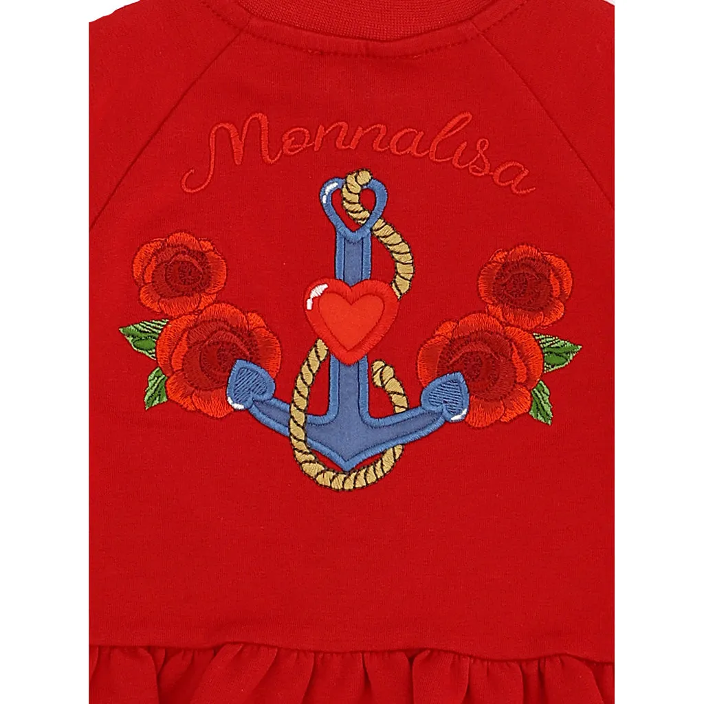 Red Embroidered Anchor Sweater