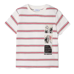 Red Striped Wild Adventure Graphic T-Shirt