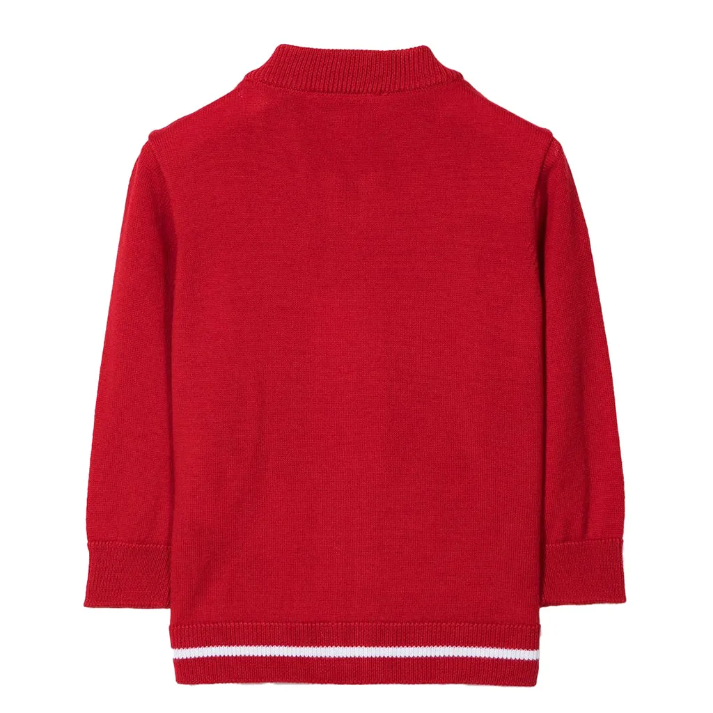 Red Zip Up Cardigan