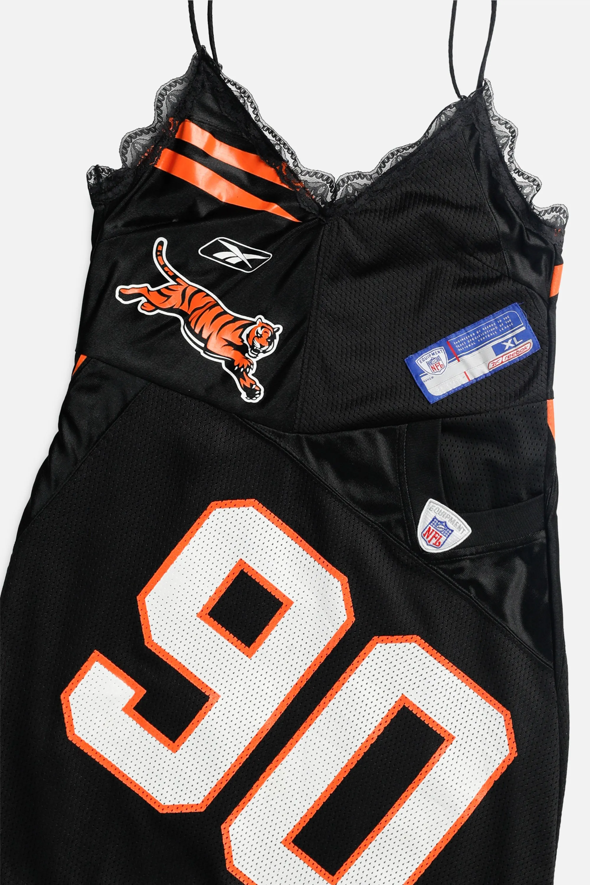 Rework Cincinnati Bengals NFL Lace Dress - S Frankie