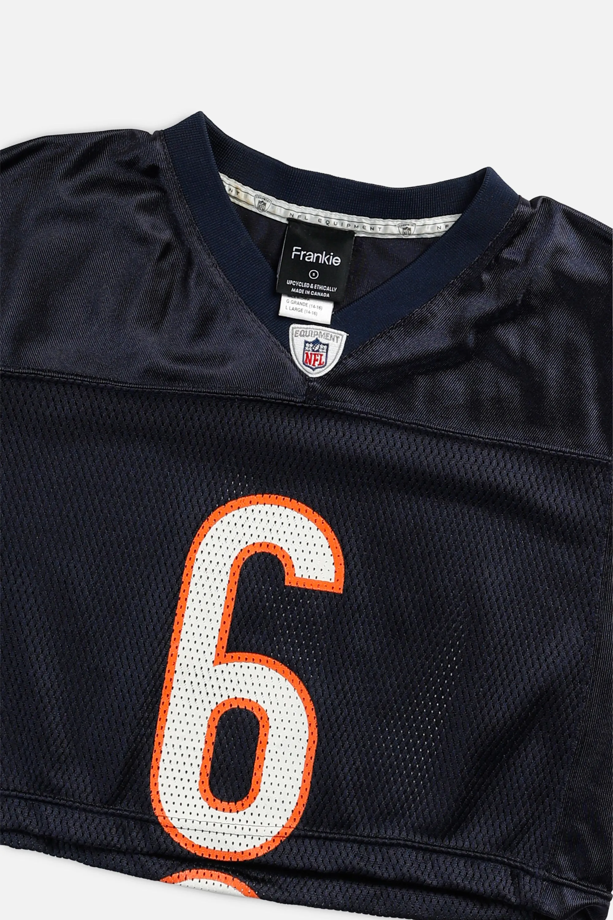 Rework Crop Chicago Bears NFL Jersey - S Frankie