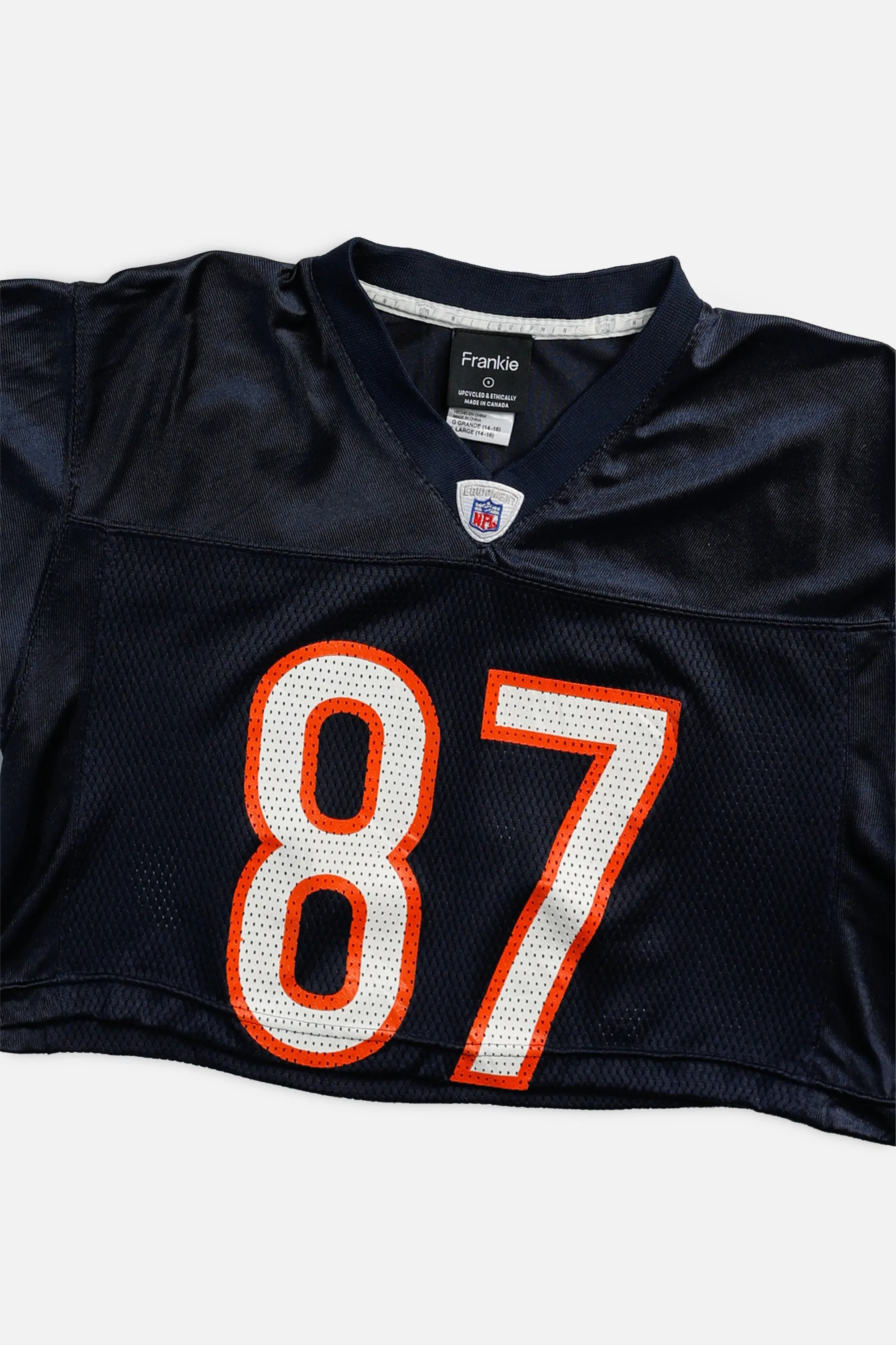 Rework Crop Chicago Bears NFL Jersey - S Frankie