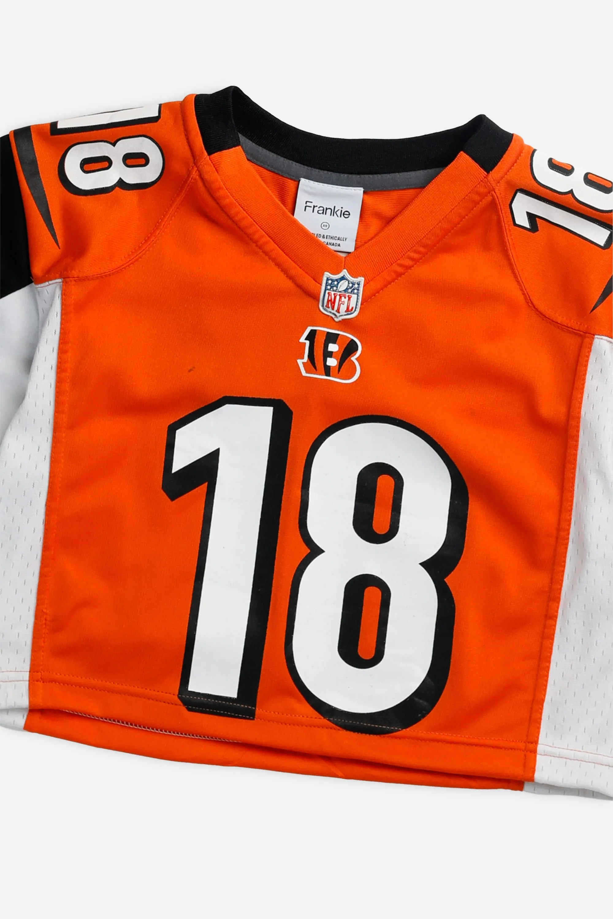 Rework Crop Cincinnati Bengals NFL Jersey - XS Frankie