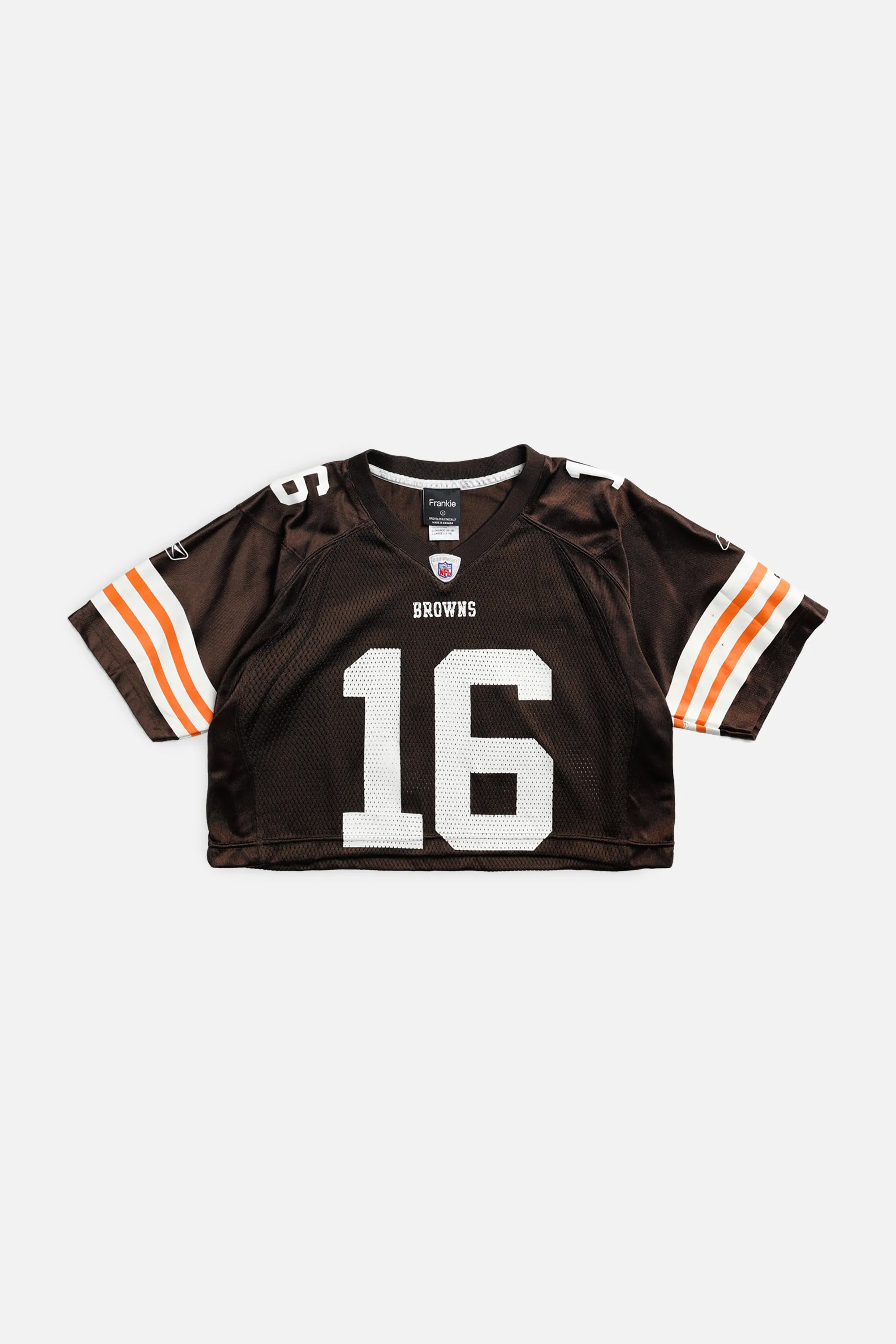 Rework Crop Cleveland Browns NFL Jersey - S Frankie